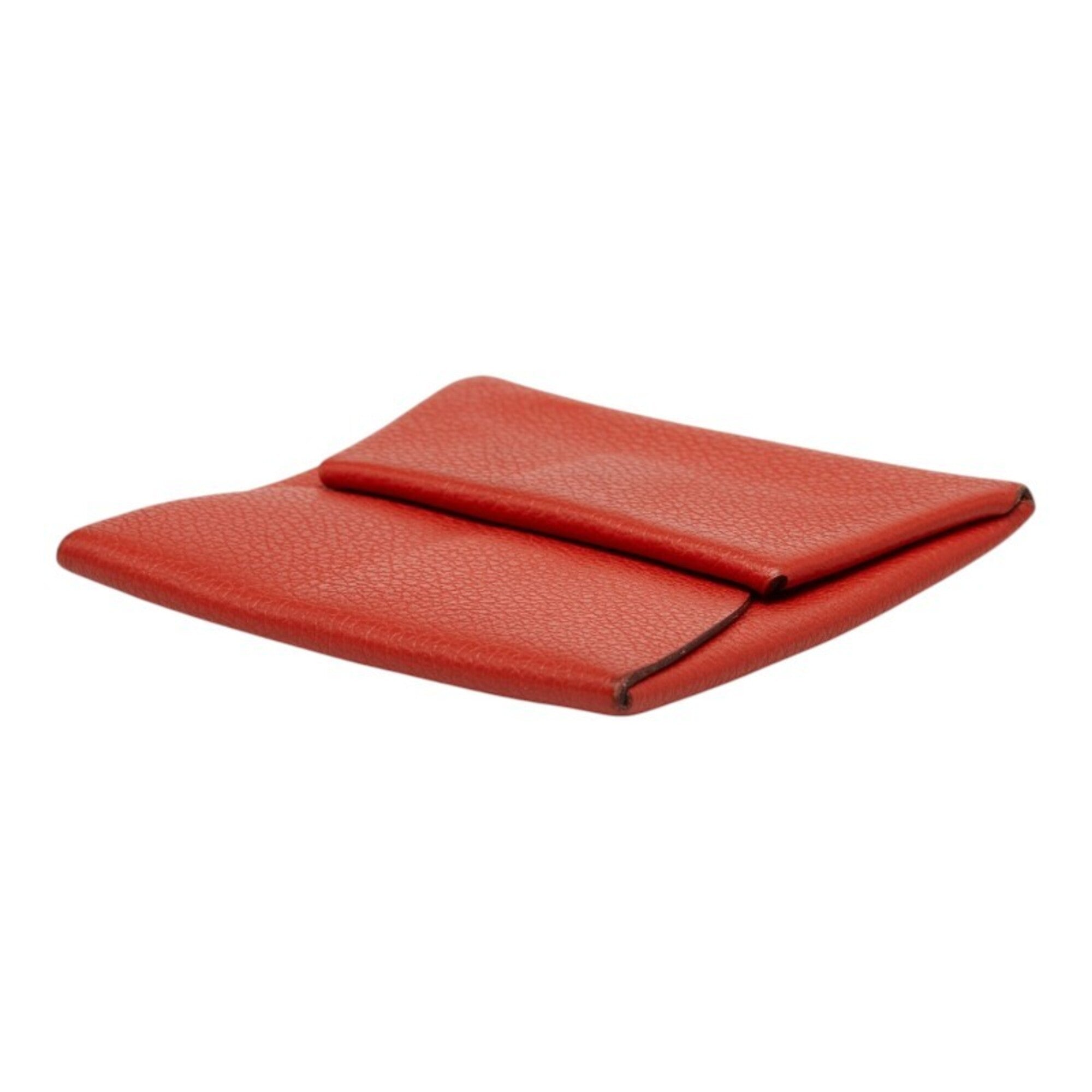 Hermes Red Color Leather Coin Purse/Coin Case (Pre-Owned)