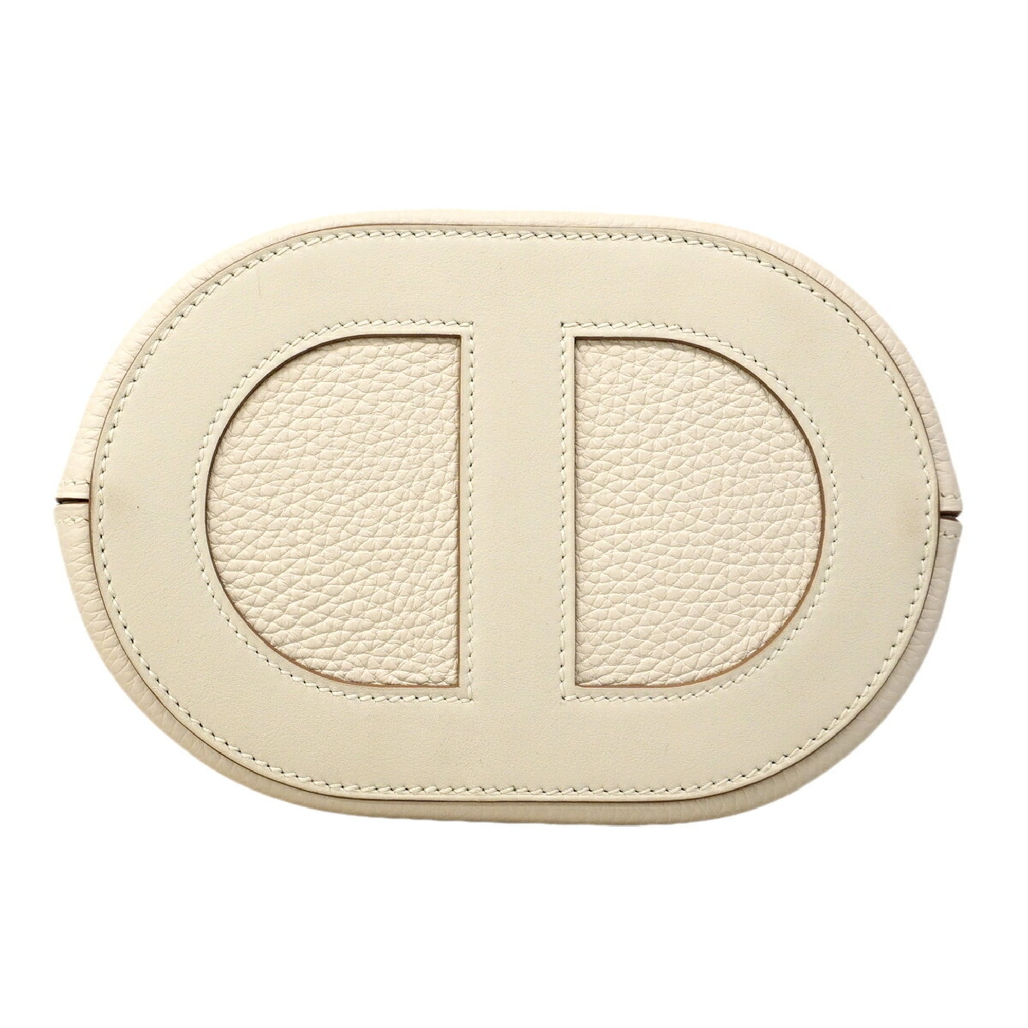 Hermes White Taurillon Clemence Leather Handbag (Pre-Owned)