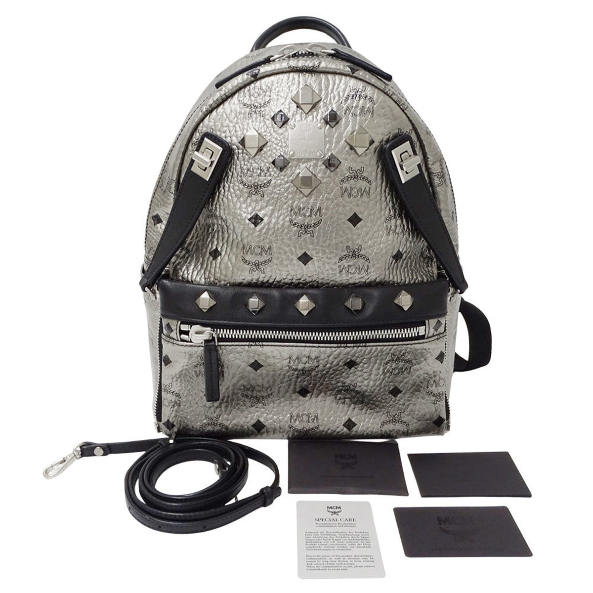 Mcm Black Canvas Handbag Pouch (Pre-Owned)