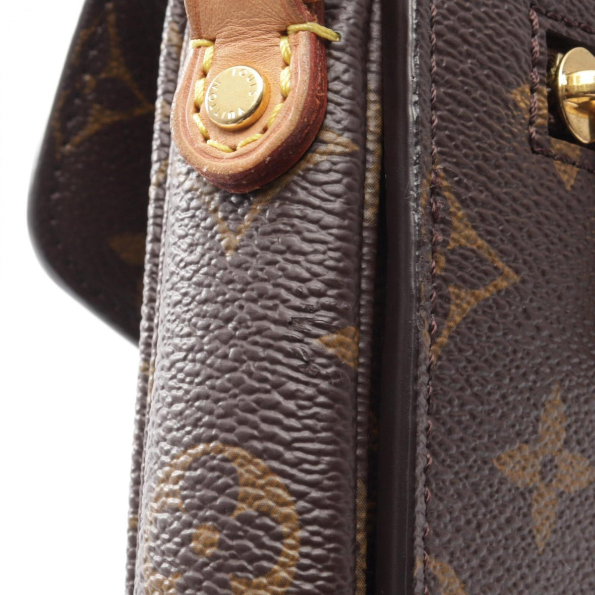 Louis Vuitton Brown Pvc Monogram Leather Coated Canvas Handbag Pochette (Pre-Owned)