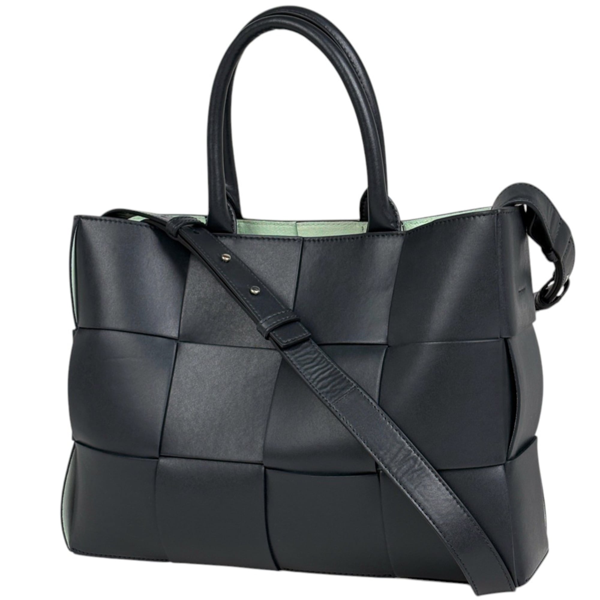 Bottega Veneta Gray Leather Shoulder Bag Tote Bag (Pre-Owned)