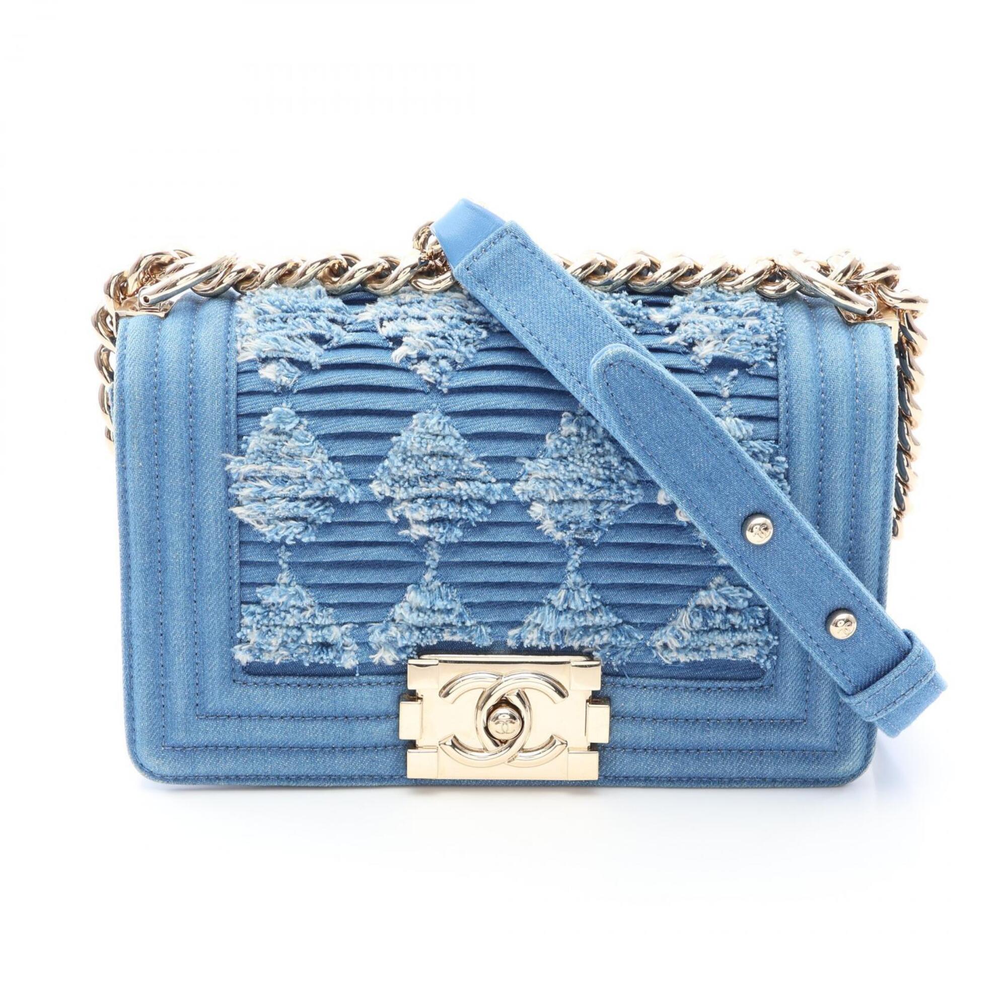 Chanel Blue Denim Handbag Shoulder Bag (Pre-Owned)