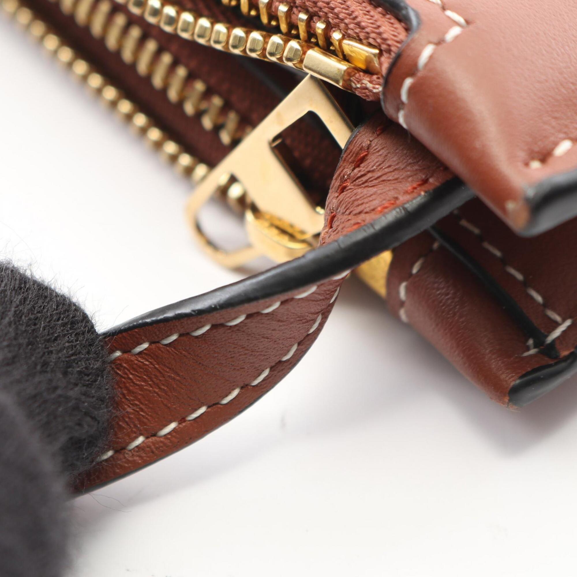 Loewe Brown Leather Handbag Pouch Shoulder Bag (Pre-Owned)