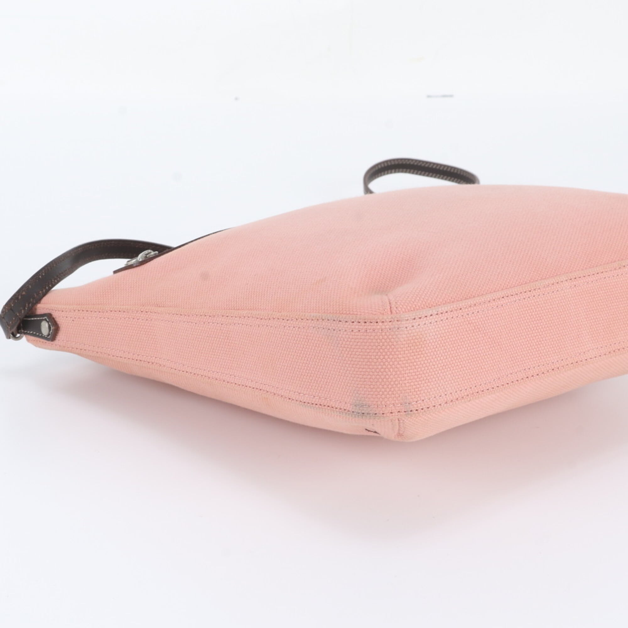 Burberry Brown Pink Leather Canvas Crossbody Bag Shoulder Bag (Pre-Owned)
