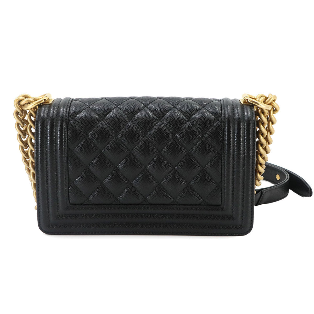 Chanel Black Grained Calfskin Handbag Shoulder Bag (Pre-Owned)