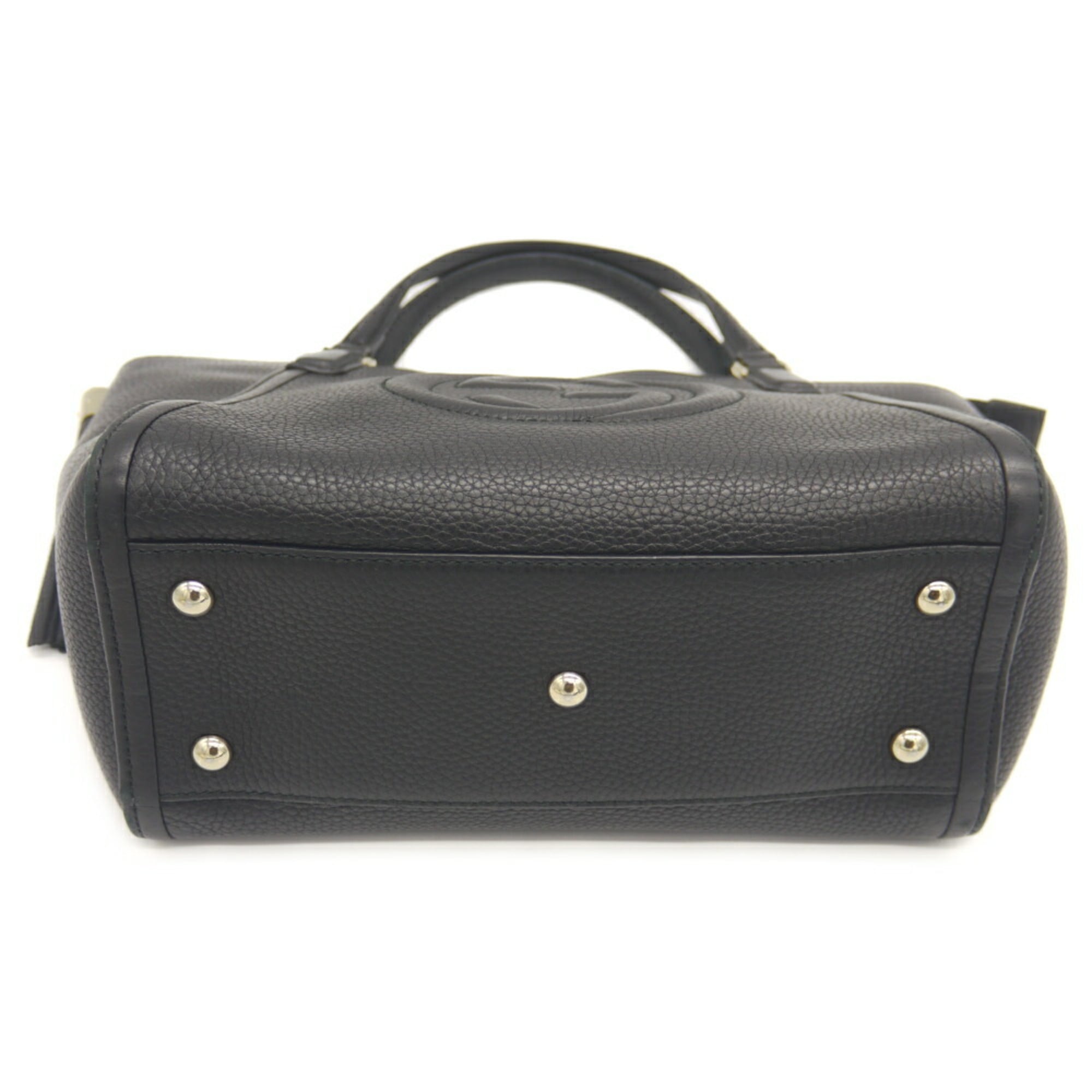 Gucci Black Leather Handbag Shoulder Bag (Pre-Owned)