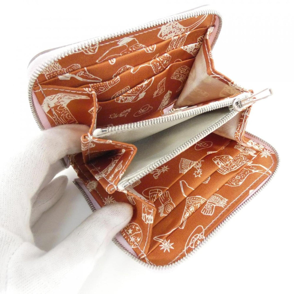 Hermes Pink Silk Wallet (Bi-Fold) (Pre-Owned)