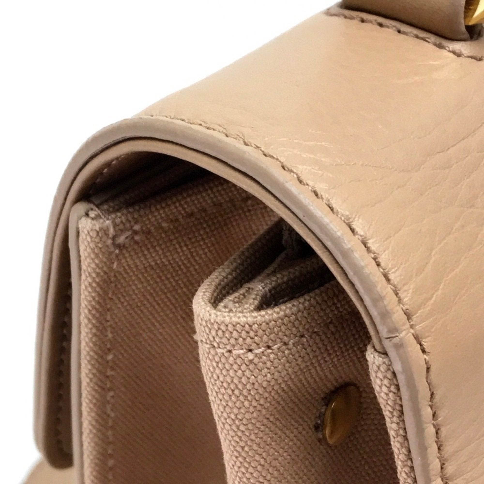 Saint Laurent Beige Leather Handbag Shoulder Bag (Pre-Owned)