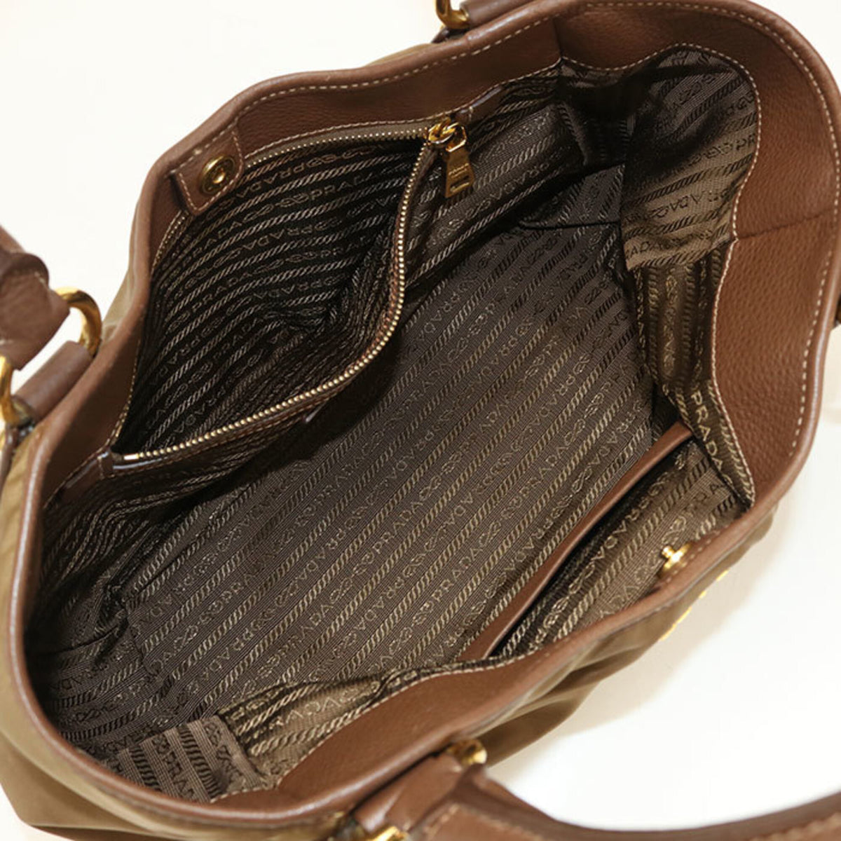 Prada Brown Nylon Tote Bag (Pre-Owned)