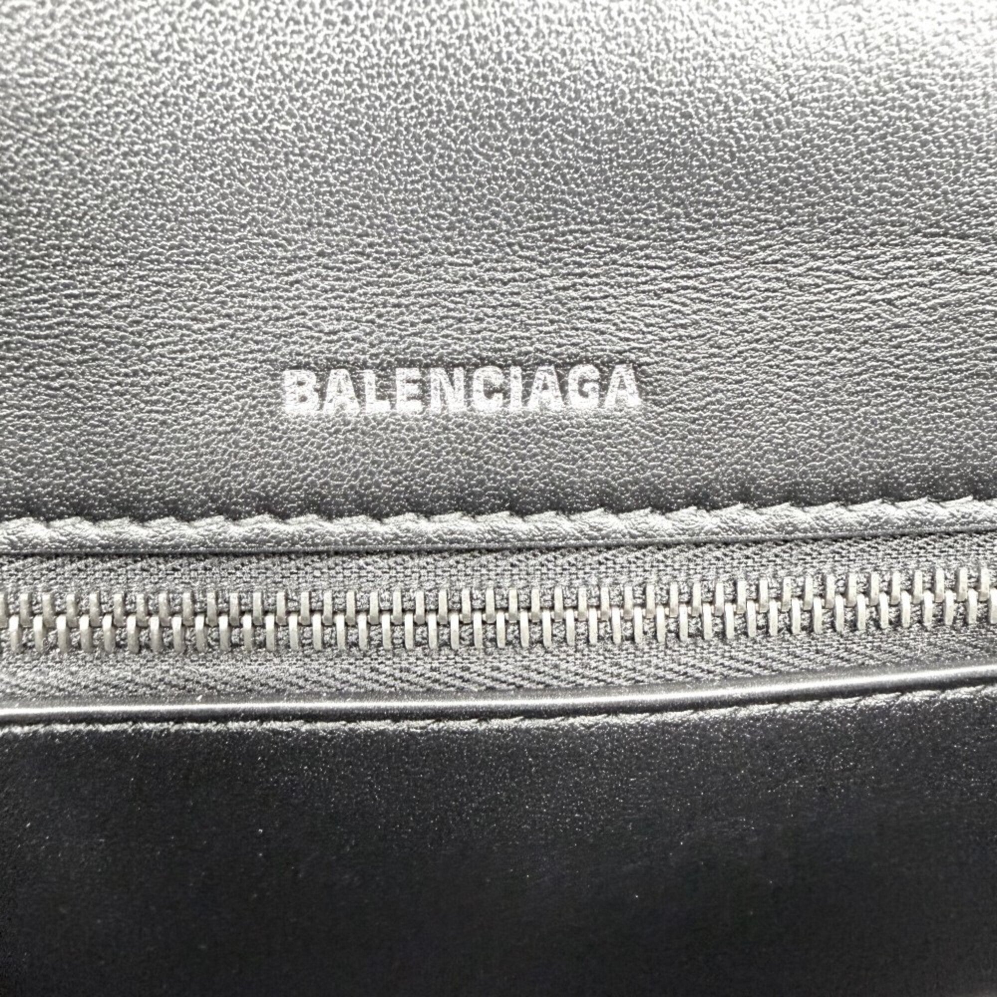 Balenciaga Black Leather Handbag Shoulder Bag (Pre-Owned)