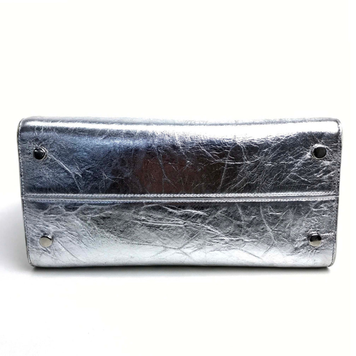 Christian Dior Silver Leather Handbag (Pre-Owned)