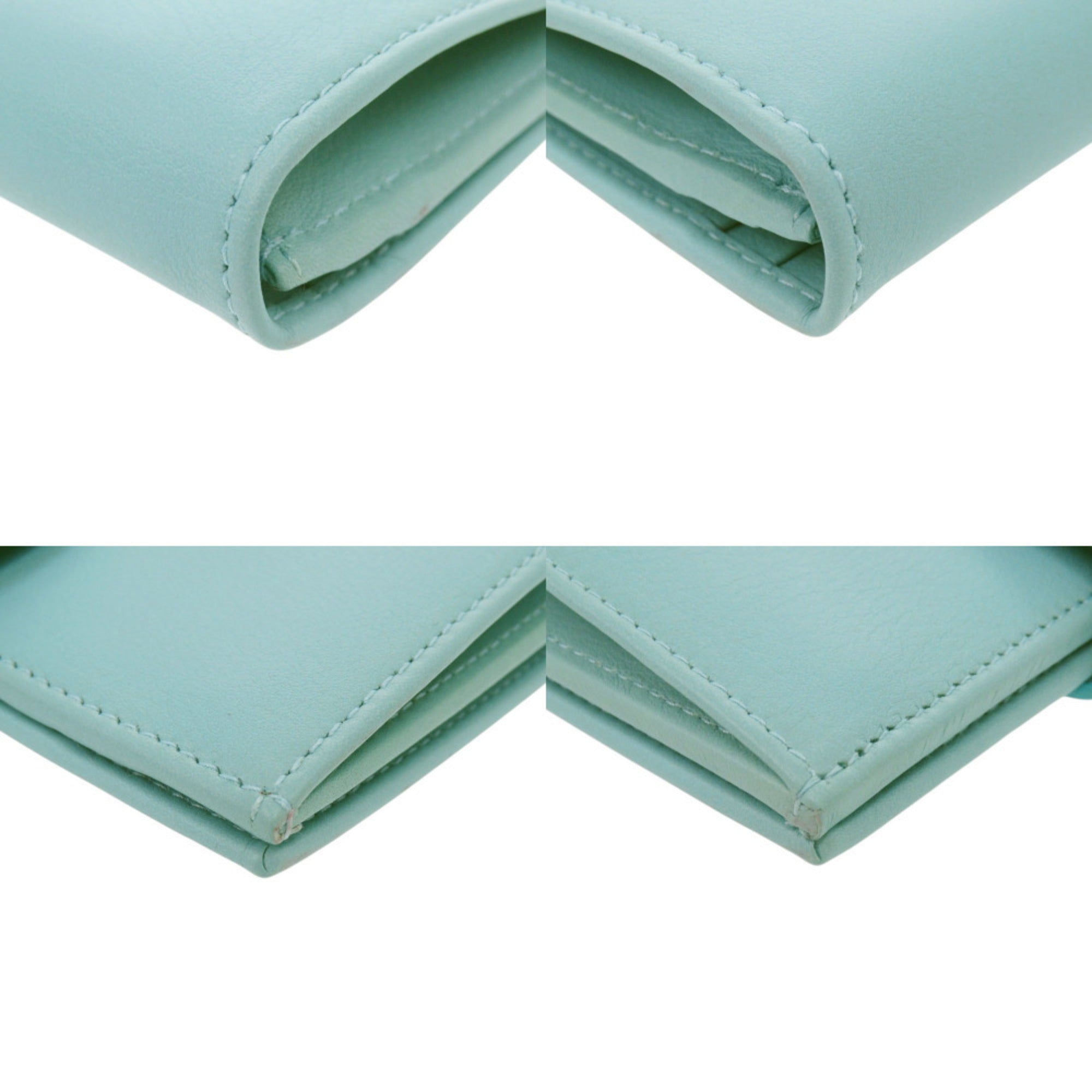 Salvatore Ferragamo Light Blue Leather Long Wallet (Bi-Fold) (Pre-Owned)
