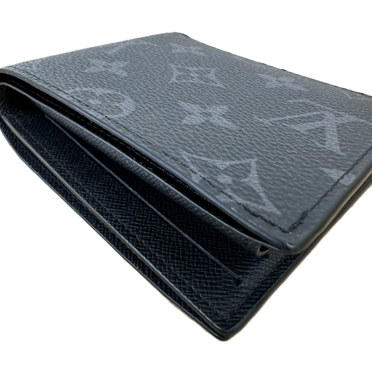 Louis Vuitton Monogram Eclipse Black Leather Wallet (Bi-Fold) (Pre-Owned)