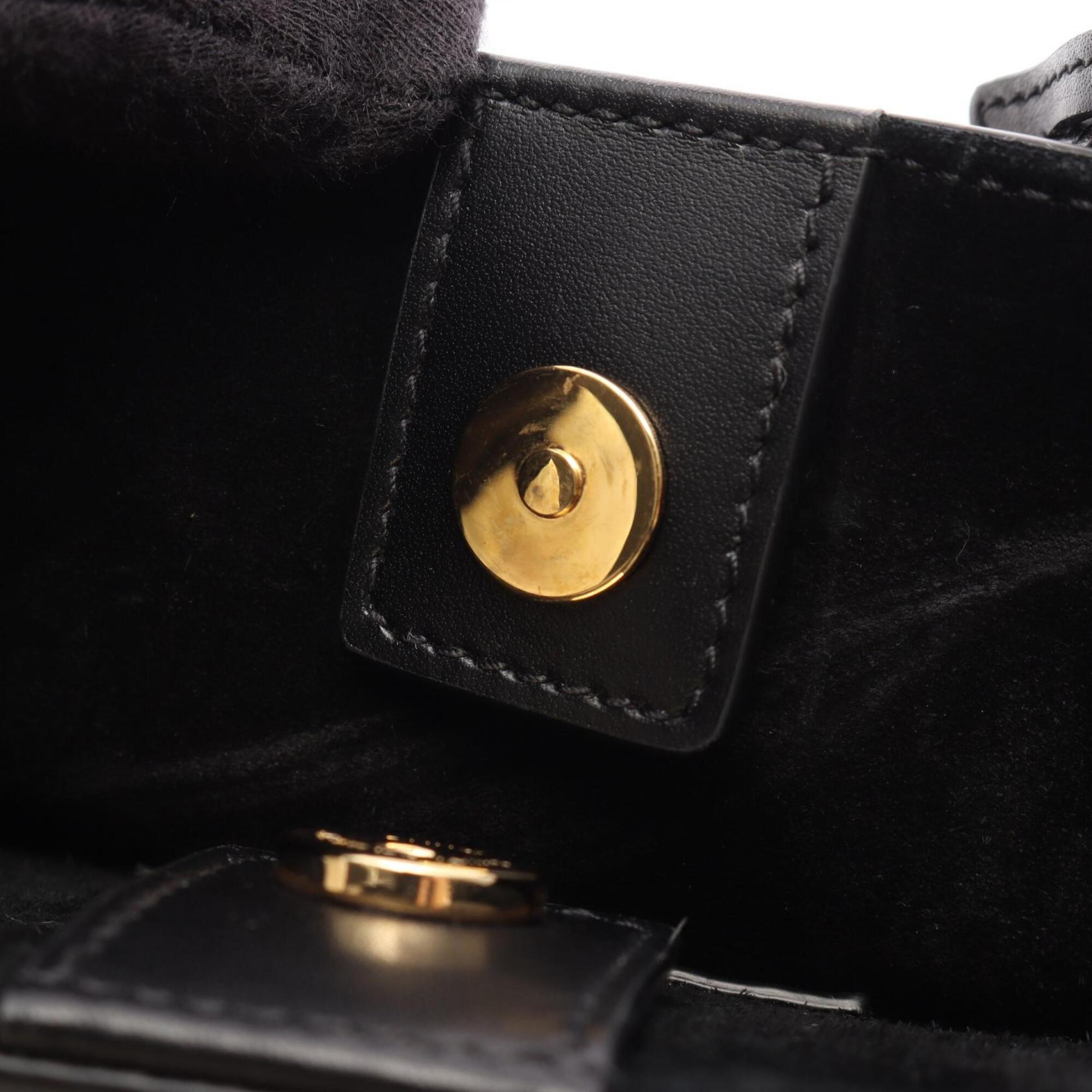 Saint Laurent Black Leather Handbag Shopping Bag (Pre-Owned)