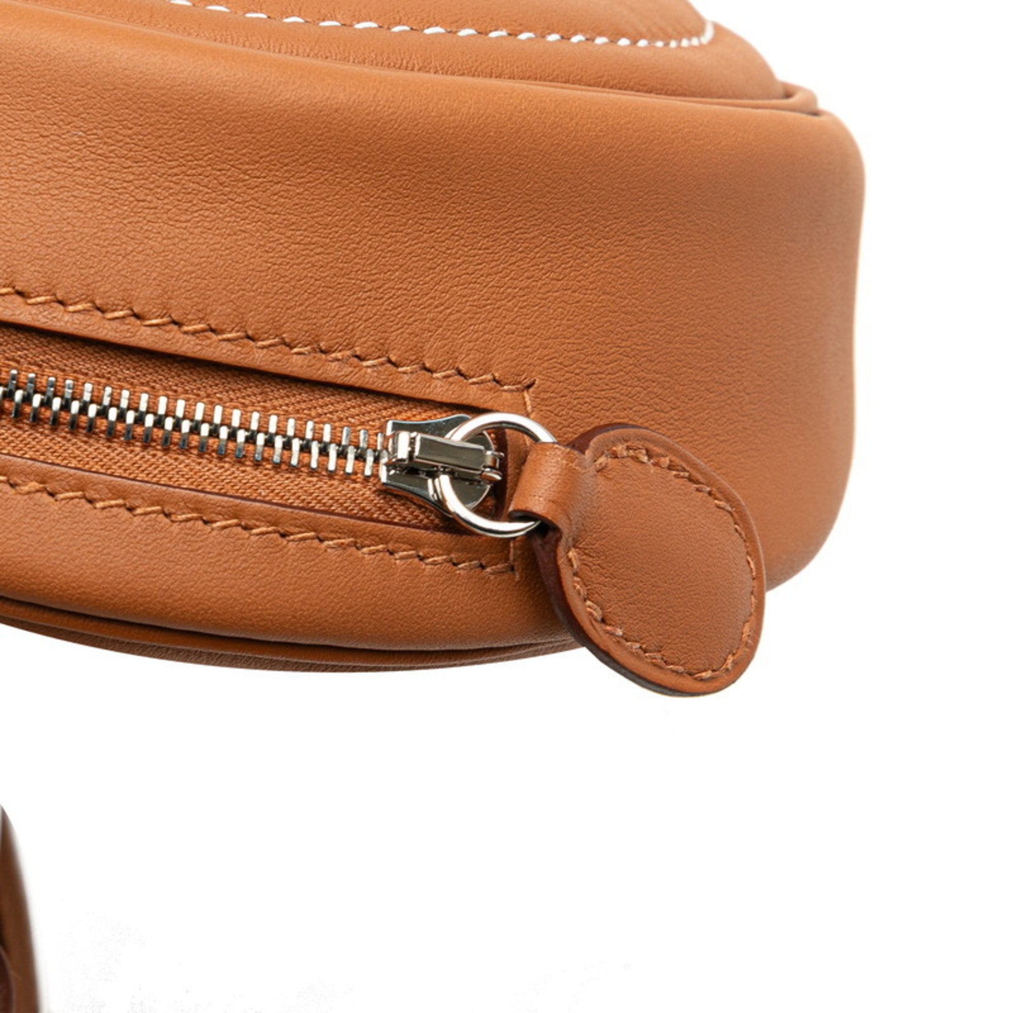 Hermes Gold Brown Leather Fanny Pack Sling Bag (Pre-Owned)