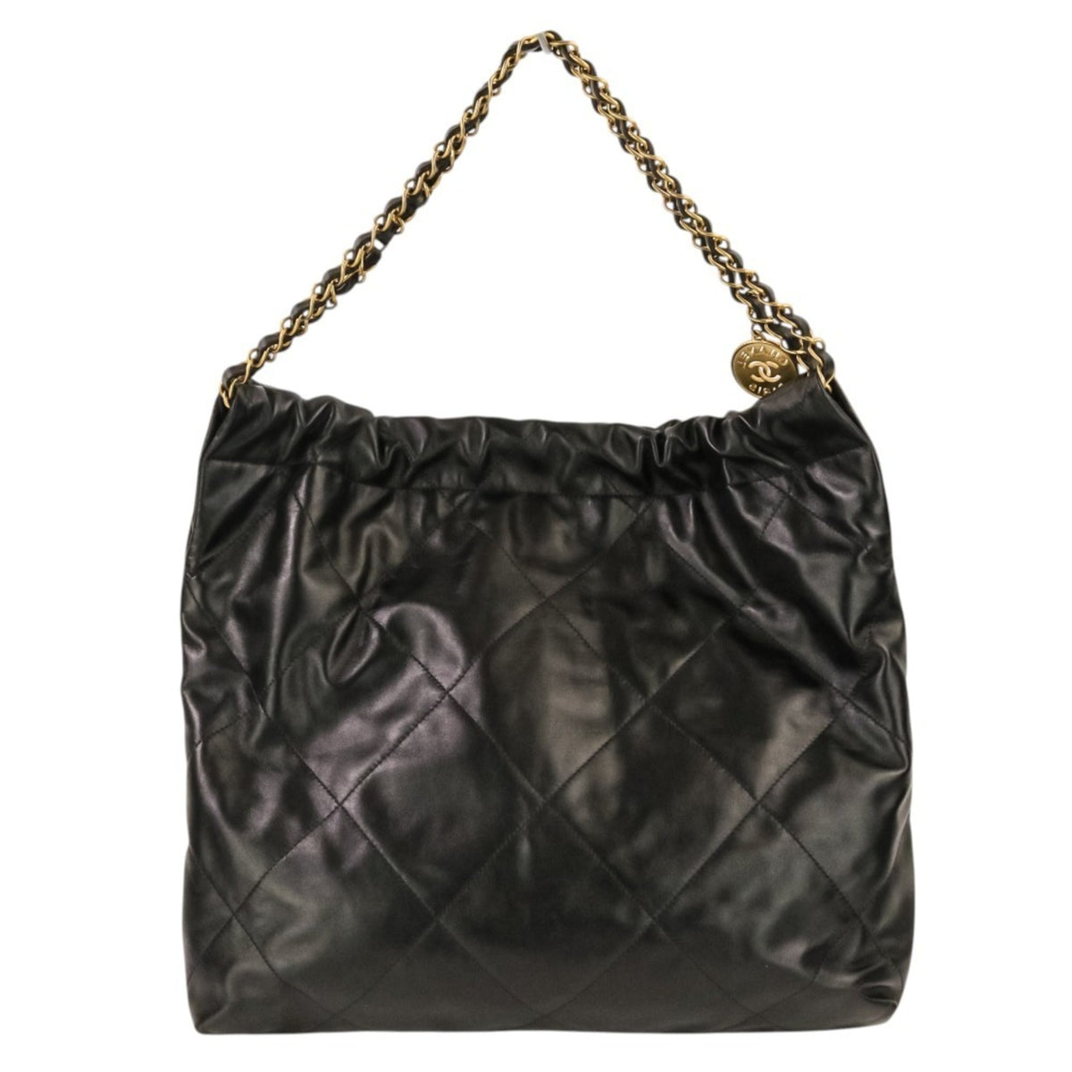 Chanel Black Leather Pouch Shoulder Bag (Pre-Owned)