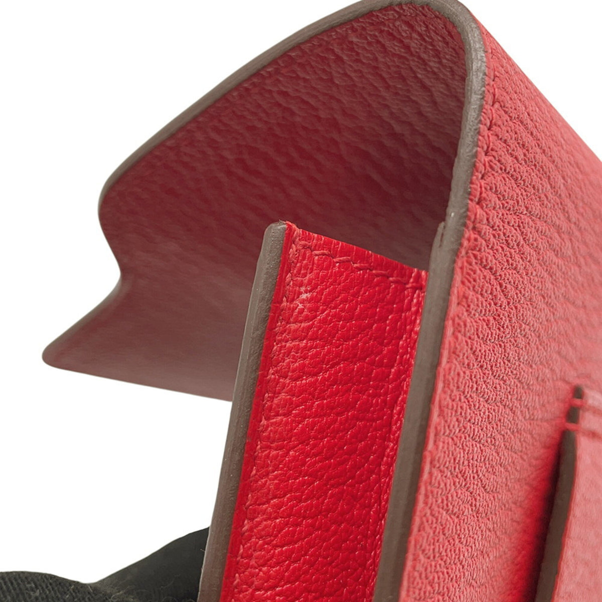 Hermes Red Color Chevre Myzore Leather Wallet (Bi-Fold) (Pre-Owned)