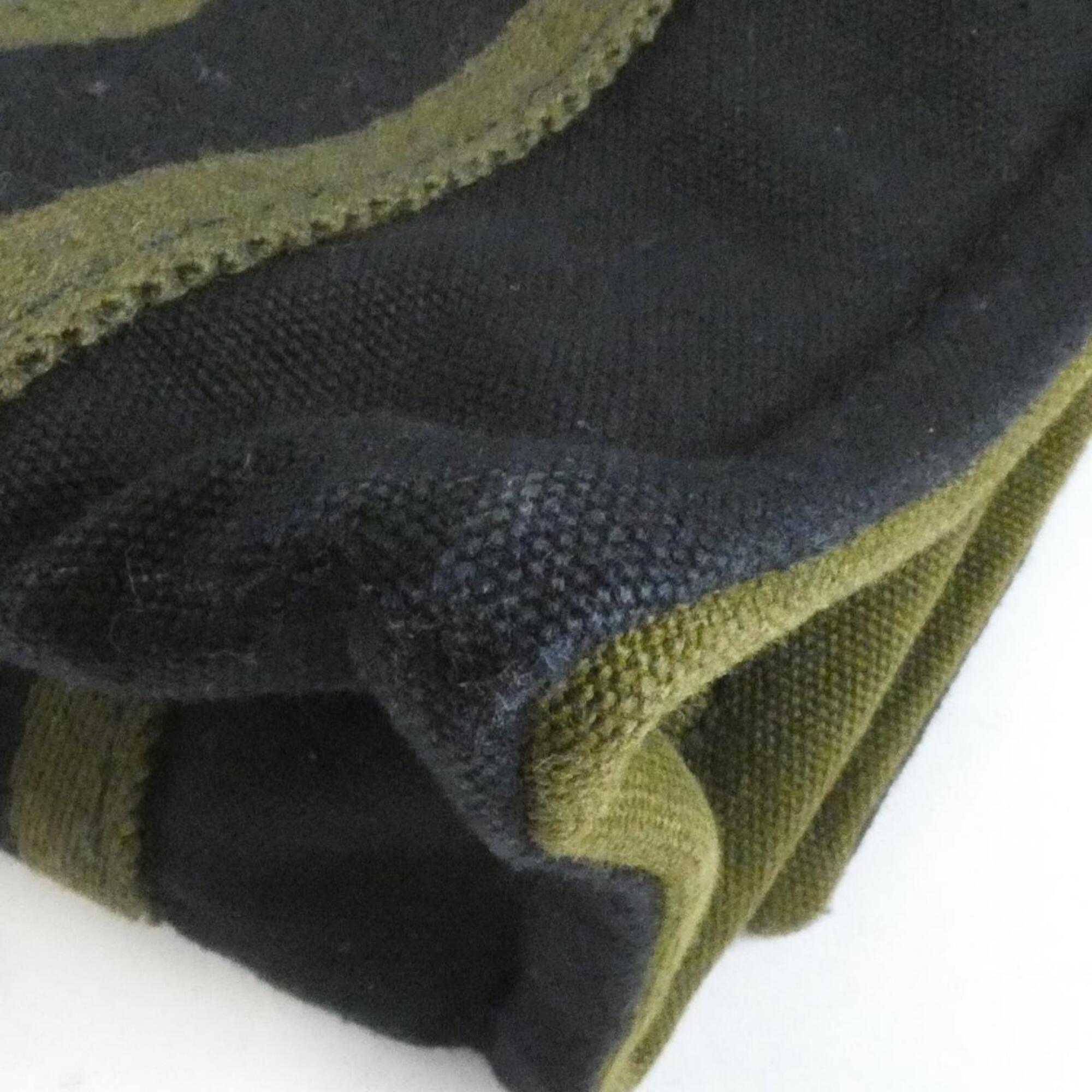 Hermes Black Khaki Canvas Shoulder Bag (Pre-Owned)