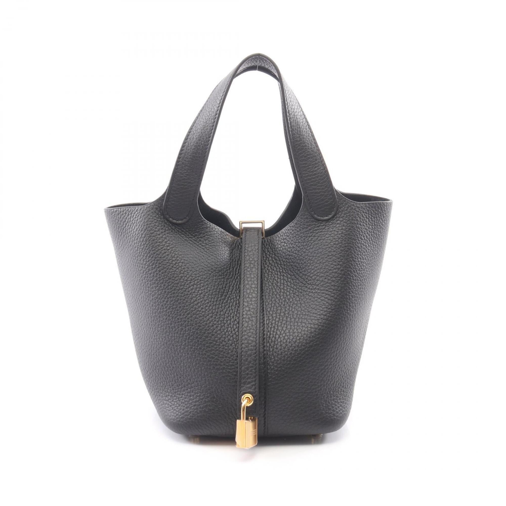 Hermes Black Taurillon Clemence Leather Handbag (Pre-Owned)