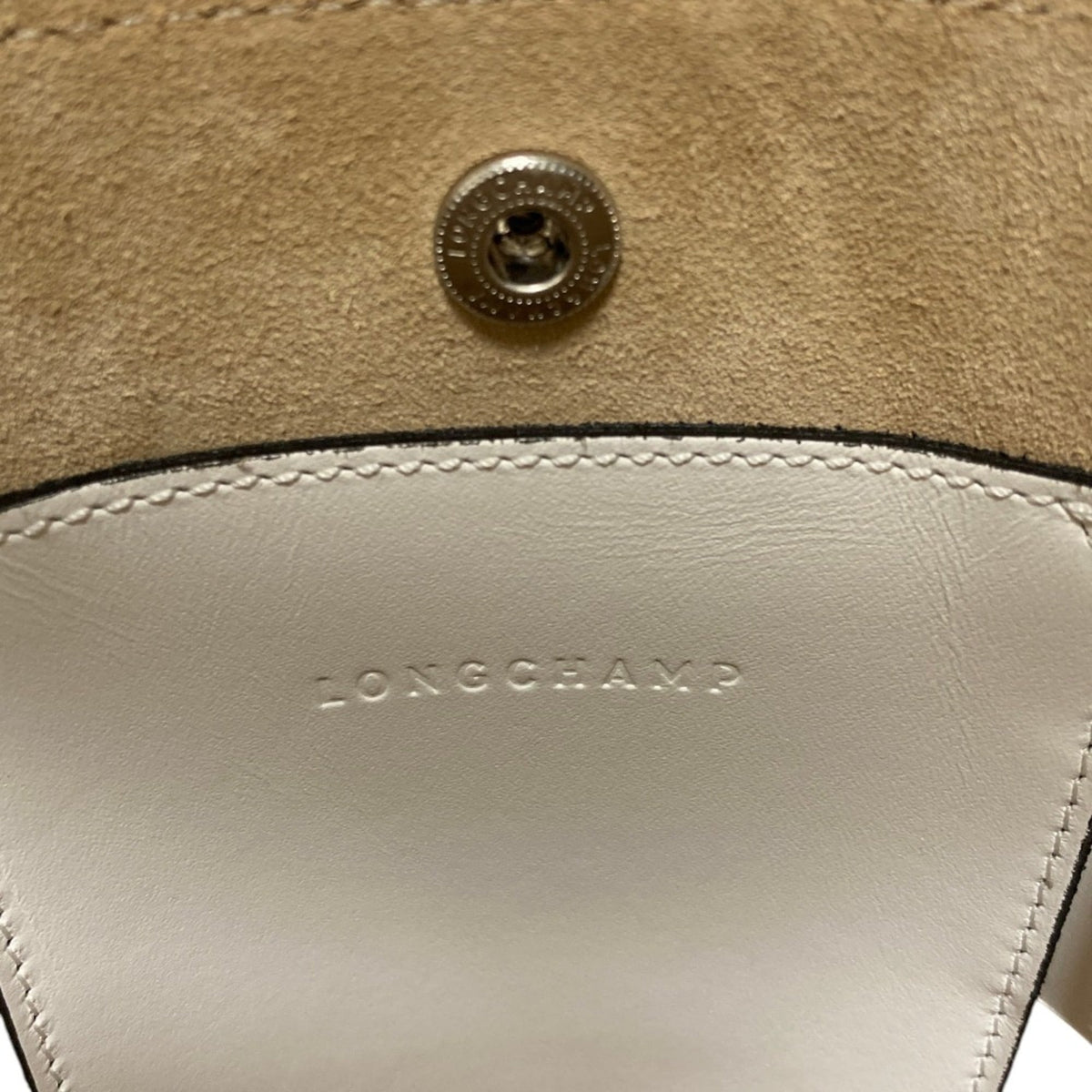 Longchamp Navy White Leather Crossbody Bag (Pre-Owned)