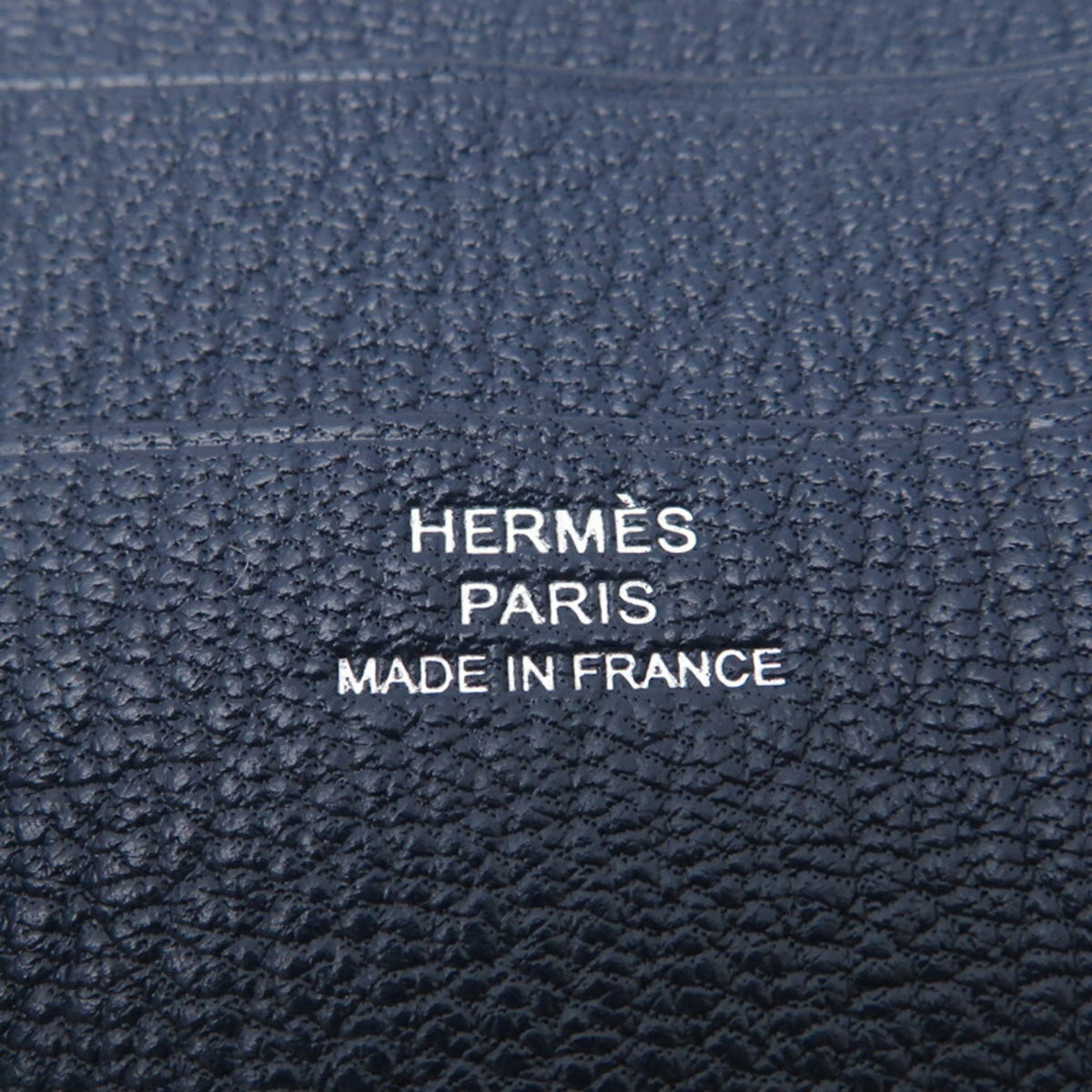 Hermes Navy Chevre Leather Wallet (Tri-Fold) (Pre-Owned)