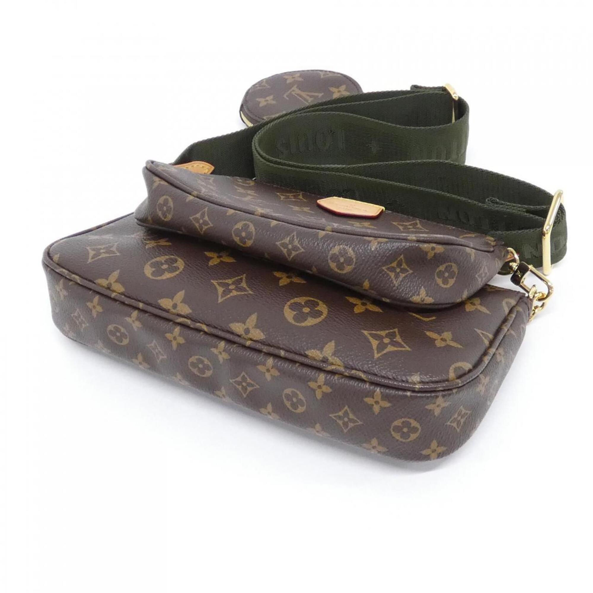 Louis Vuitton Khaki Marron Coated Canvas Pochette Pouch Shoulder Bag (Pre-Owned)