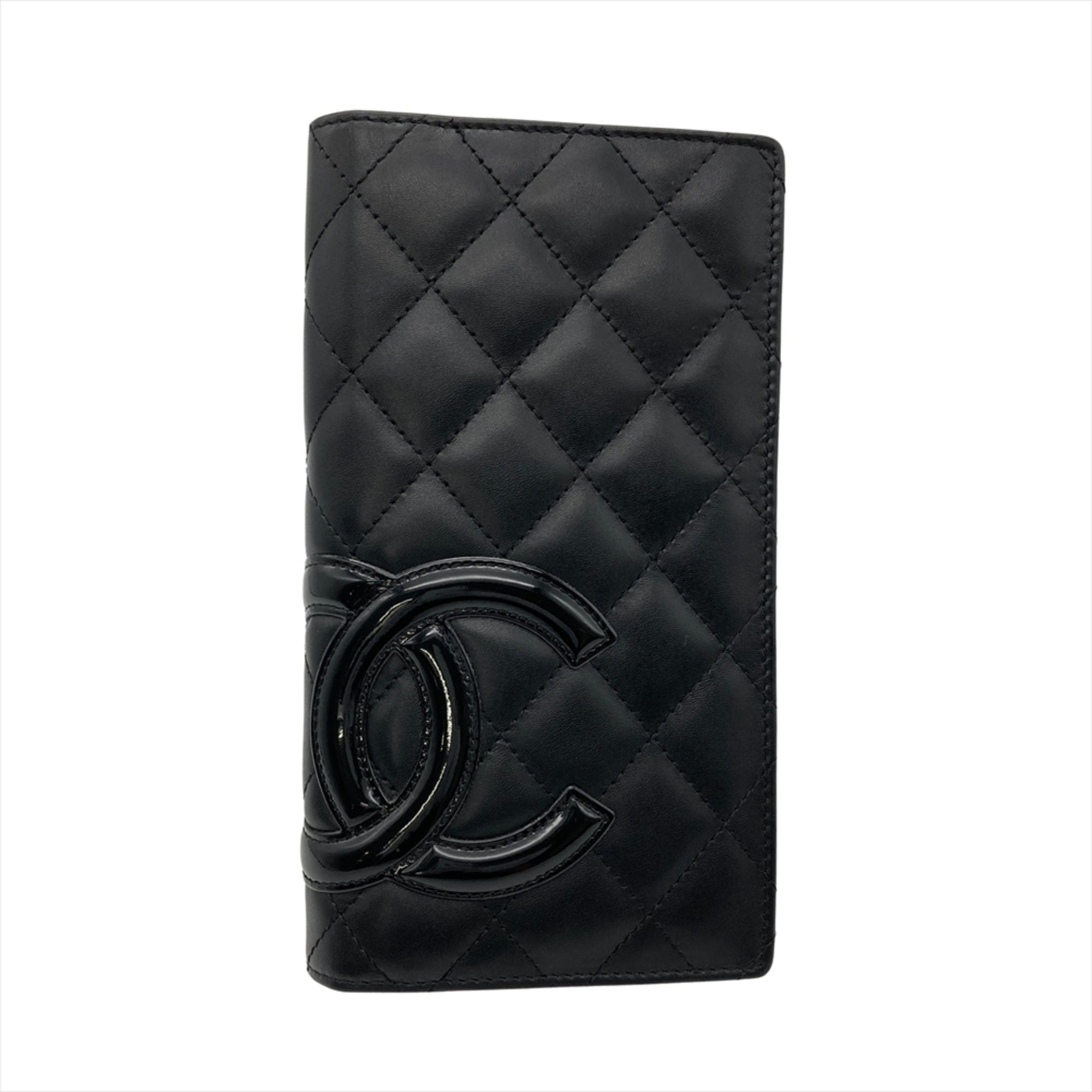 Chanel Black Leather Long Wallet (Bi-Fold) (Pre-Owned)
