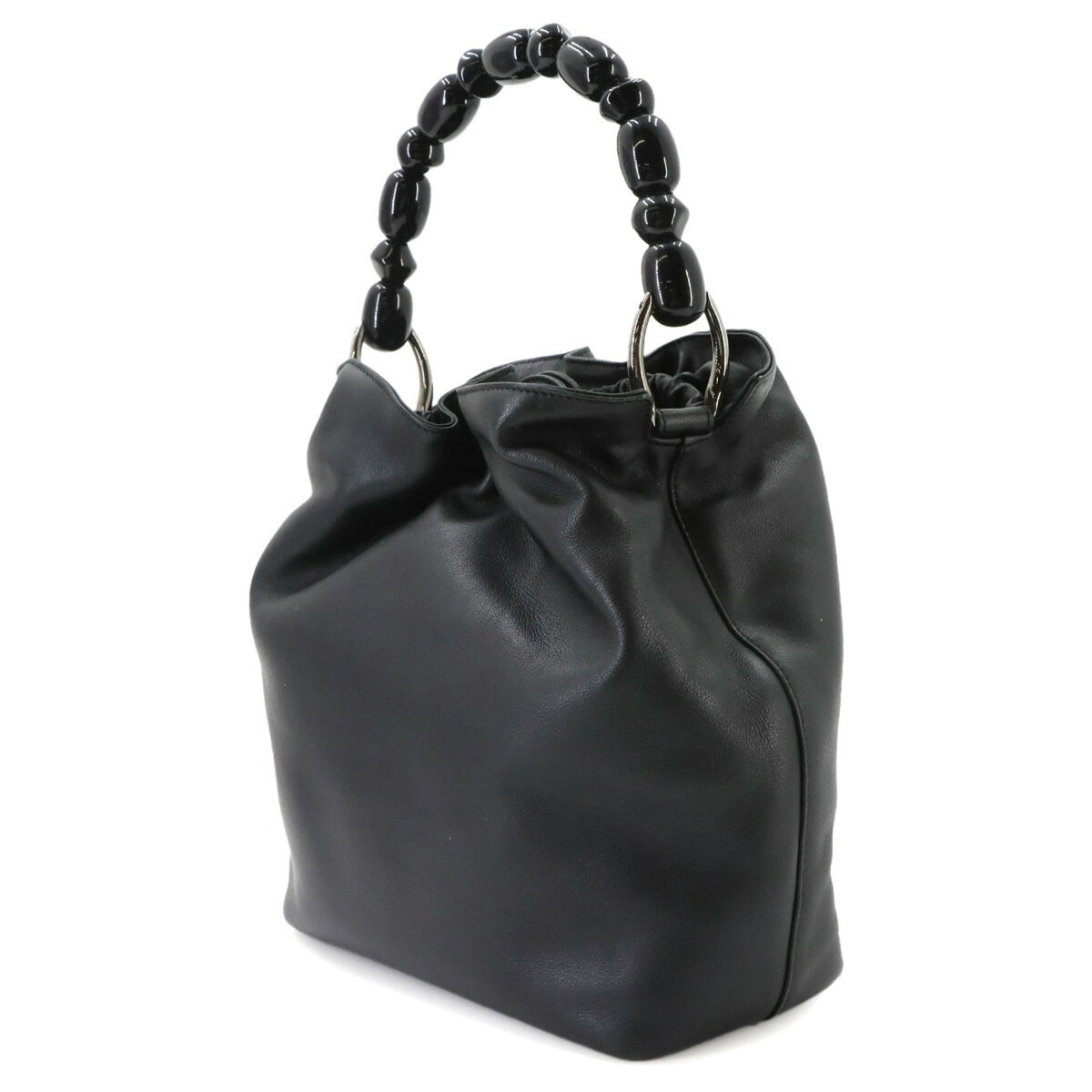 Christian Dior Malice Pearl Black Leather Handbag (Pre-Owned)