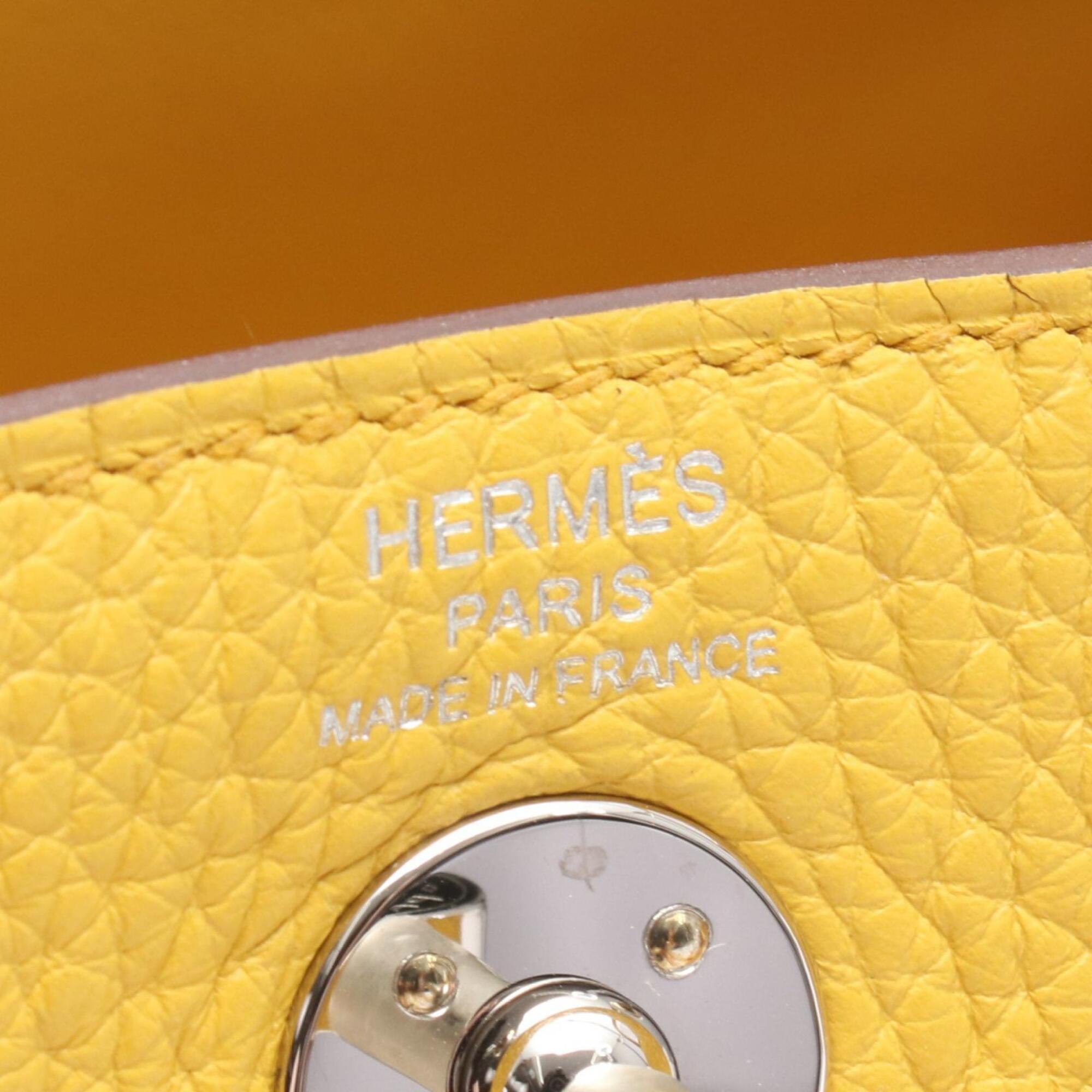 Hermes Yellow Taurillon Clemence Leather Handbag Shoulder Bag (Pre-Owned)
