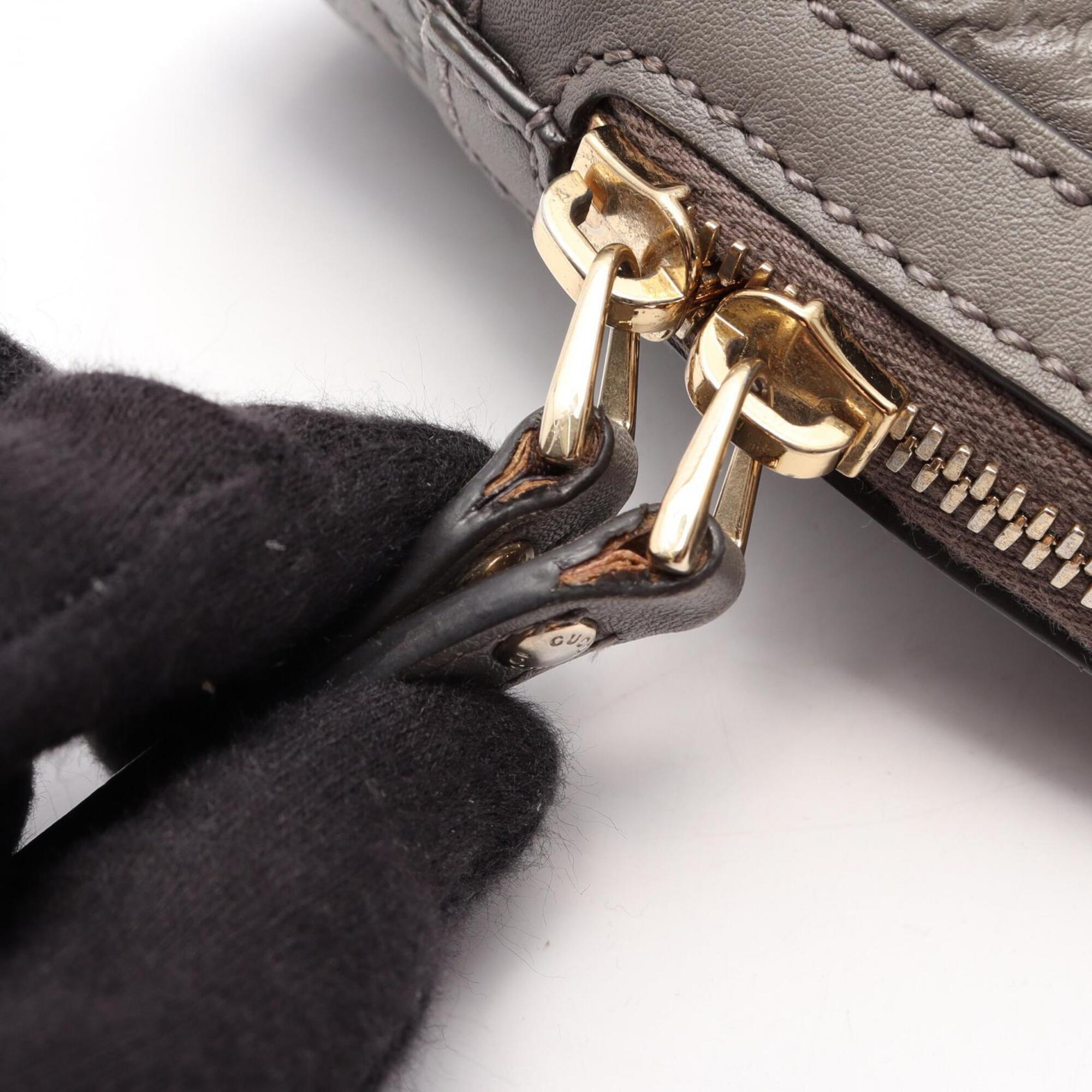 Gucci Gray Leather Handbag (Pre-Owned)