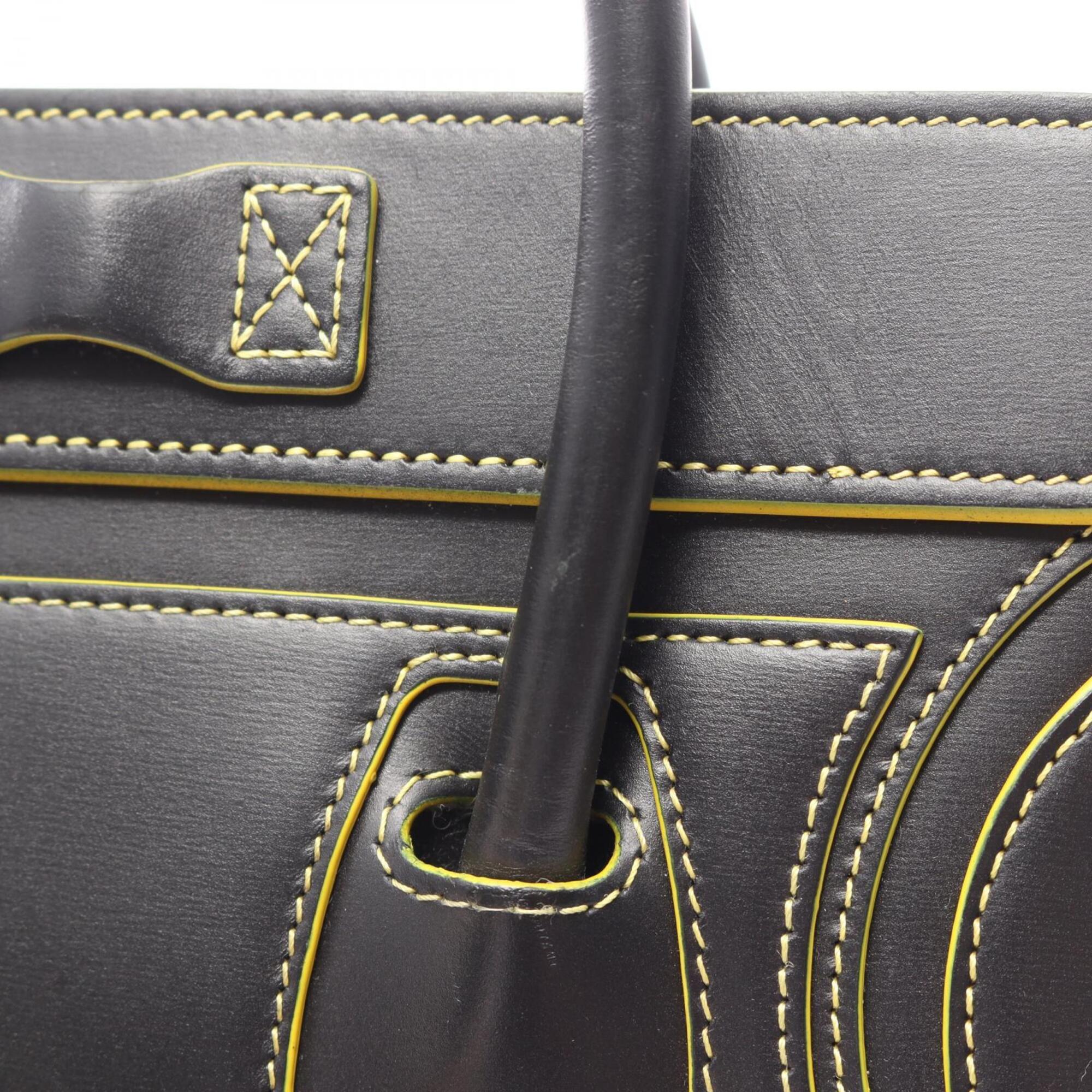 Celine Black Yellow Leather Handbag (Pre-Owned)