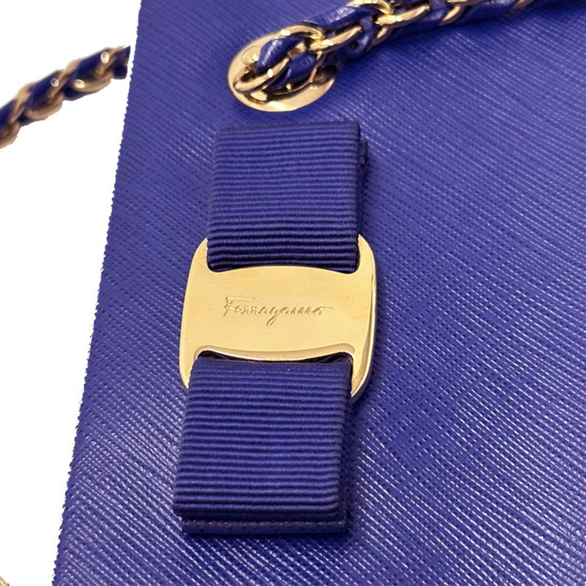 Salvatore Ferragamo Blue Leather Handbag Shoulder Bag (Pre-Owned)