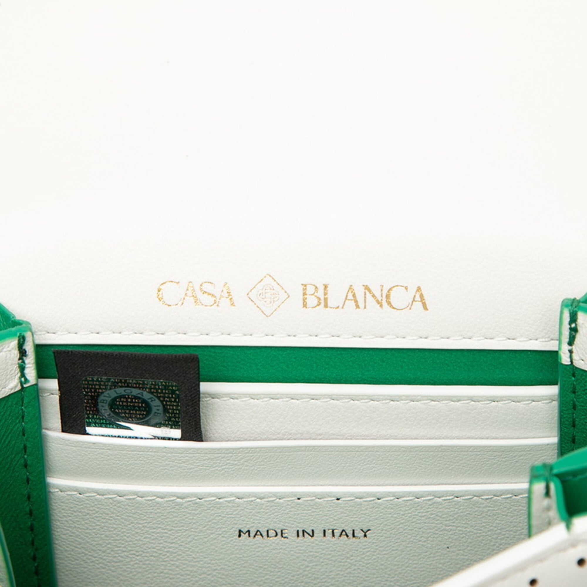 Bvlgari Green White Leather Shoulder Bag (Pre-Owned)