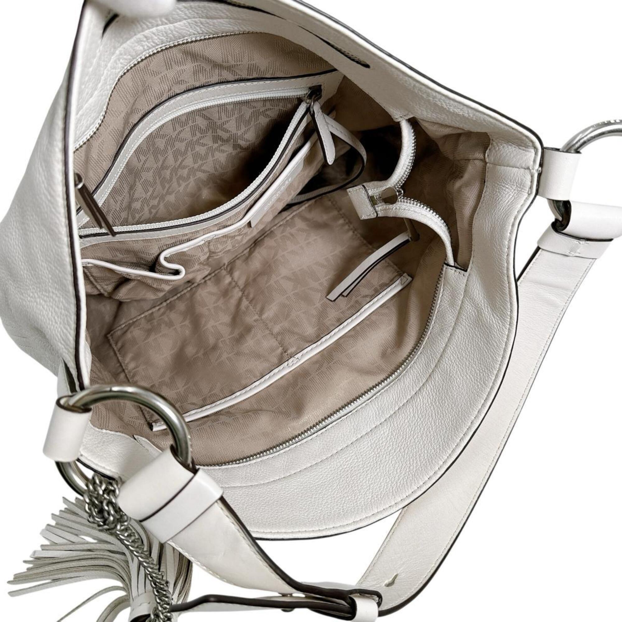 Michael Kors White Leather Handbag Tote Bag (Pre-Owned)