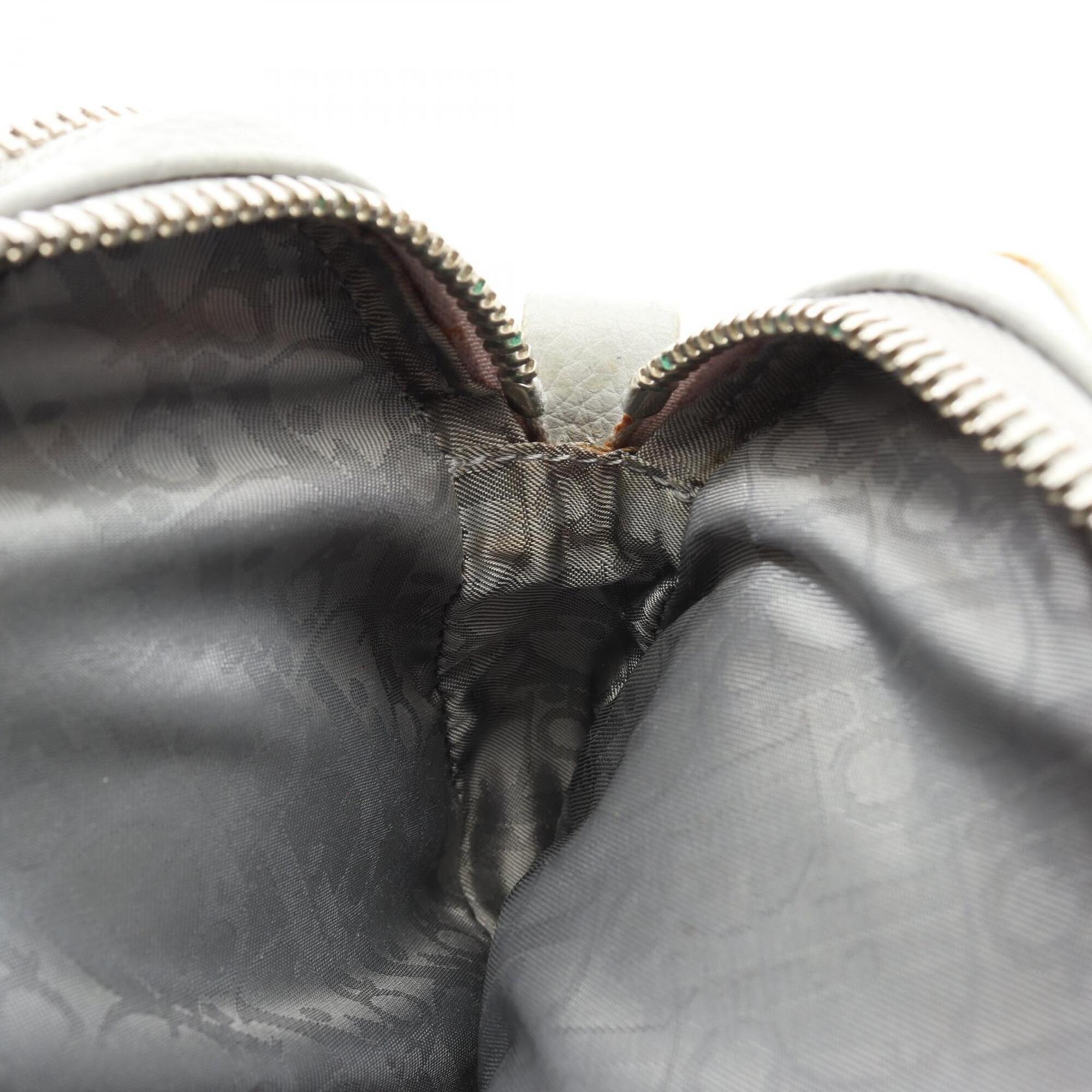 Christian Dior Gray Leather Handbag Shoulder Bag (Pre-Owned)