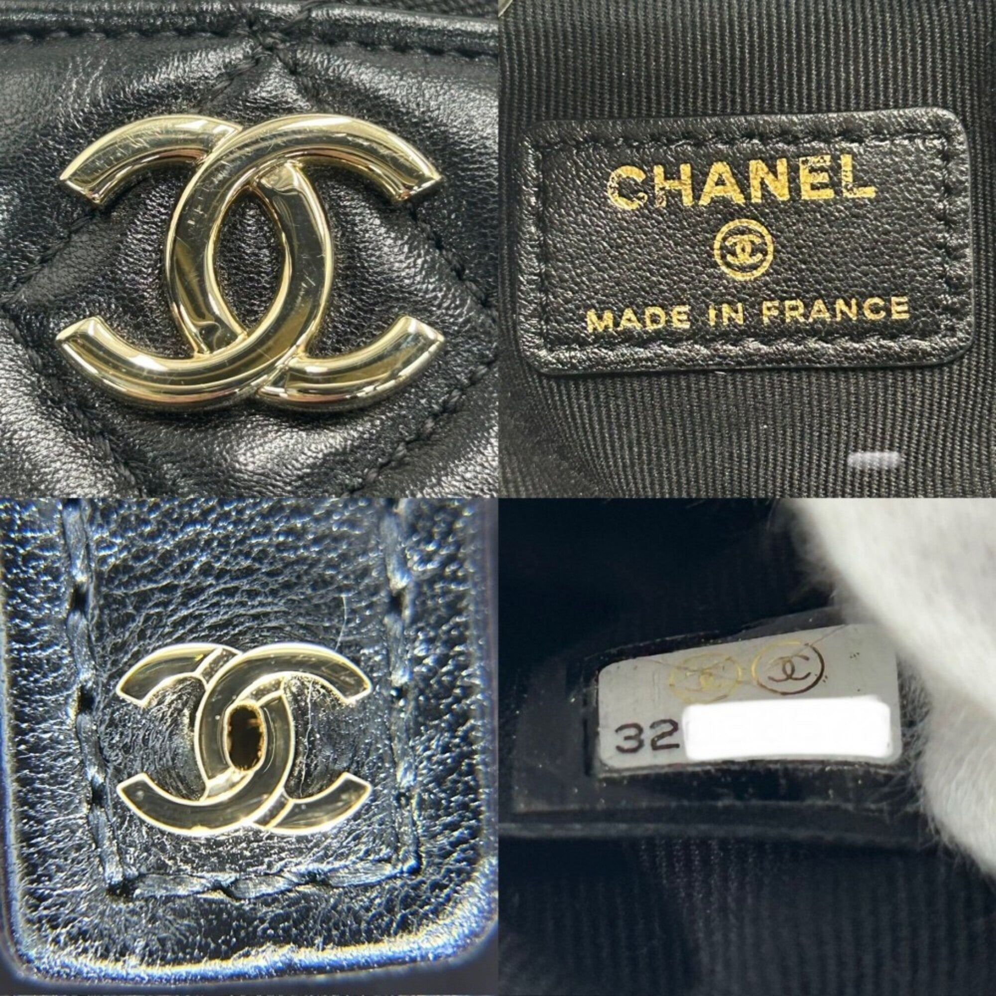 Chanel Matelasse Black Leather Handbag (Pre-Owned)