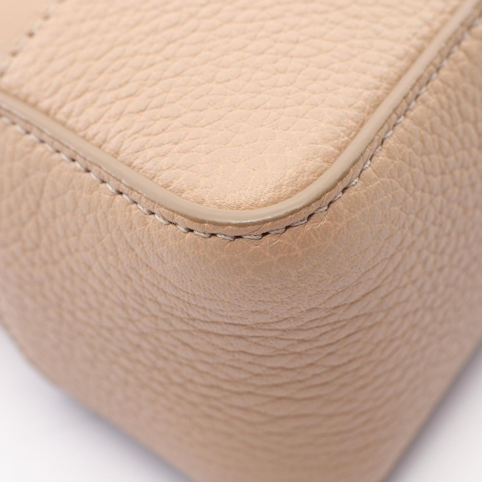 Salvatore Ferragamo Beige Leather Handbag Shoulder Bag (Pre-Owned)