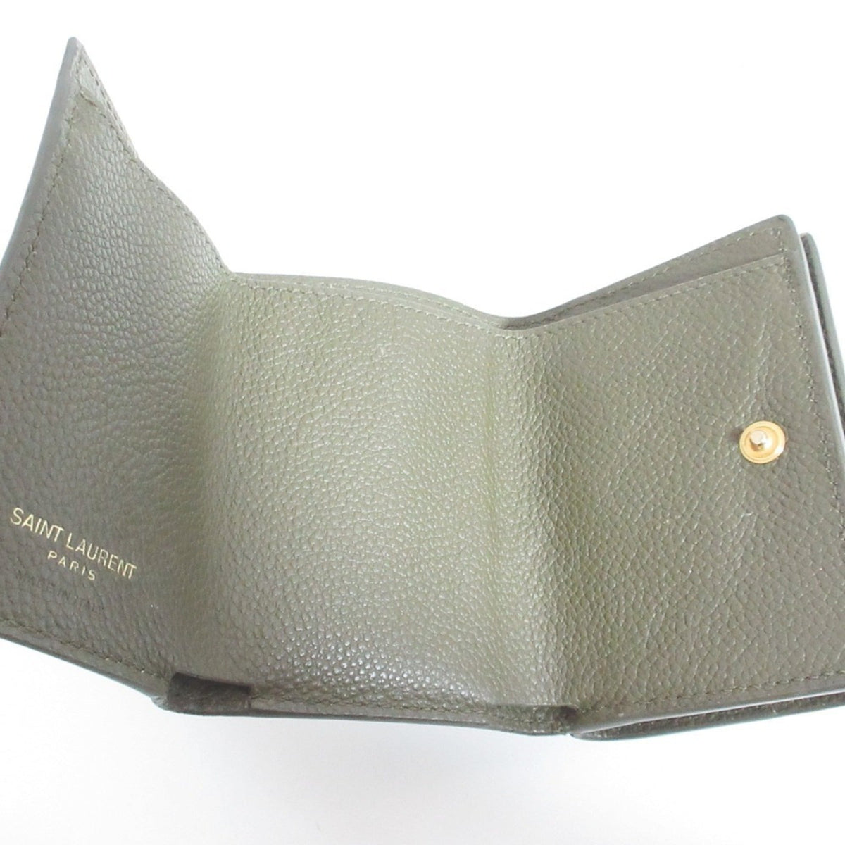 Saint Laurent Khaki Wallet (Tri-Fold) (Pre-Owned)