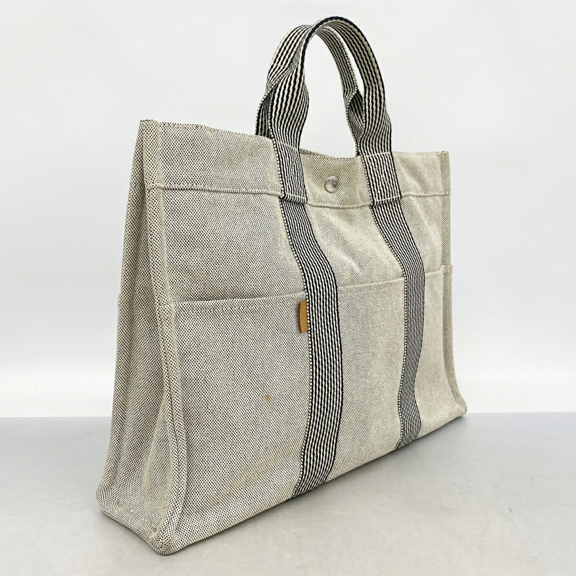 Hermes Black Canvas Tote Bag (Pre-Owned)