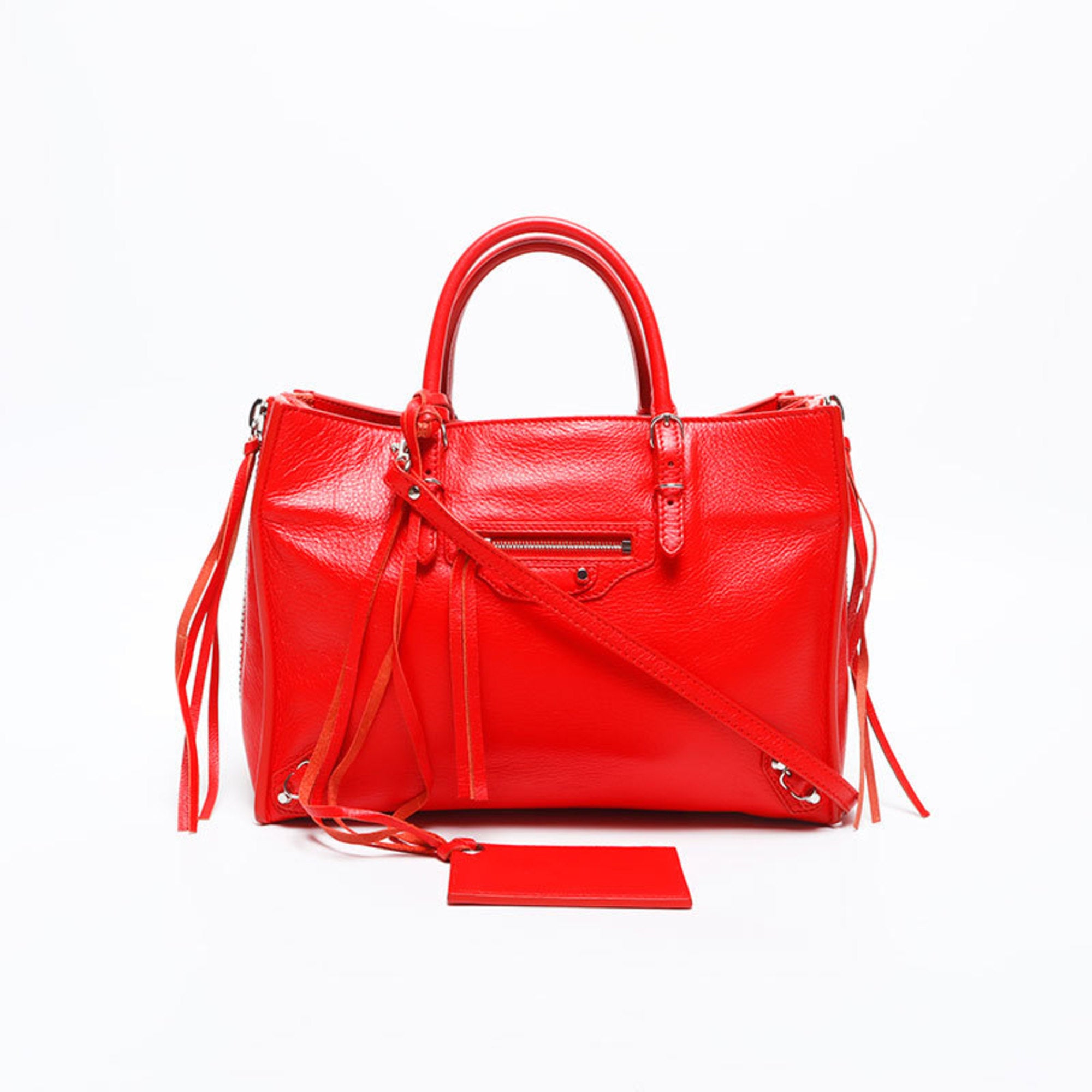 Balenciaga Paper Red Color Paper Handbag (Pre-Owned)