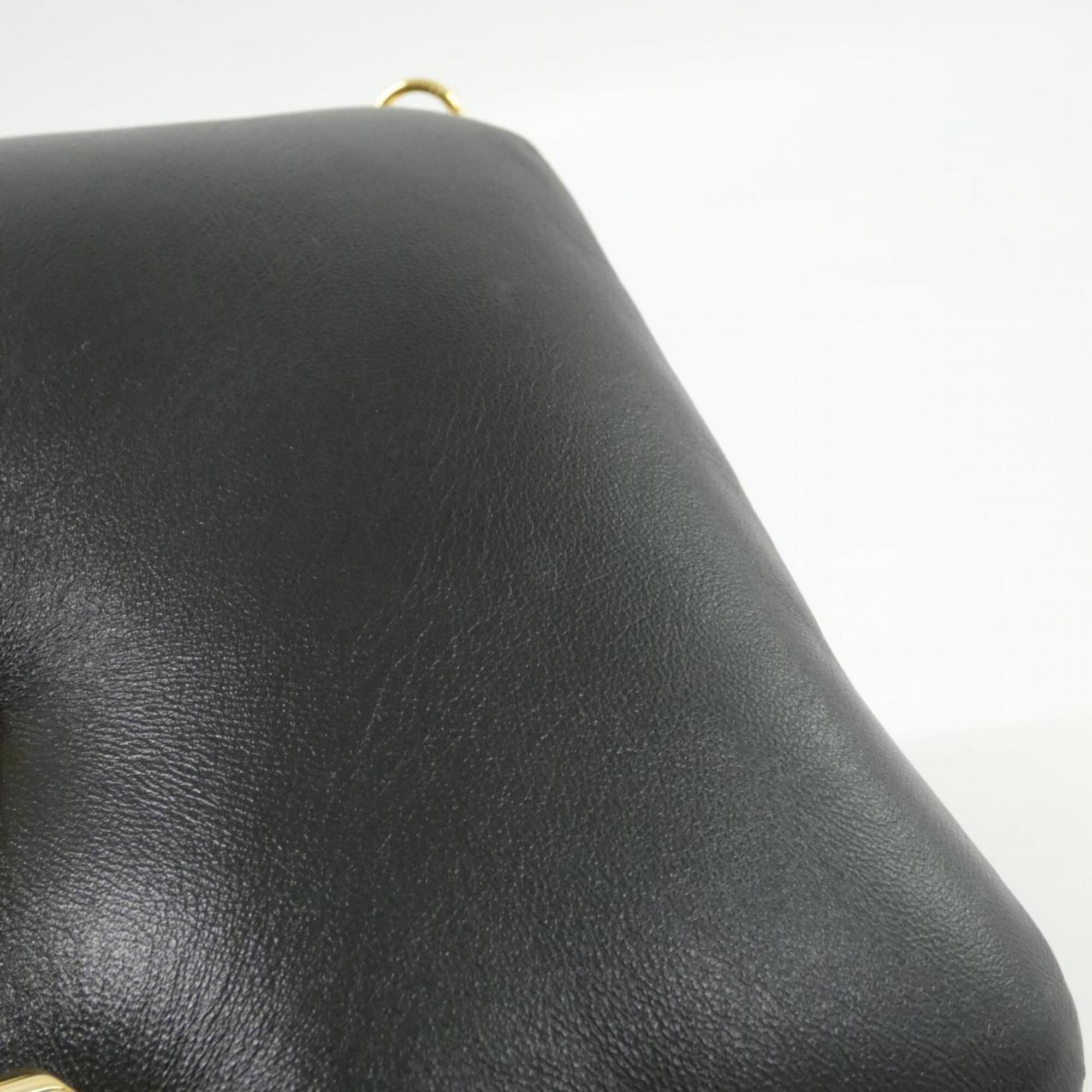 Louis Vuitton Black Leather Shoulder Bag (Pre-Owned)