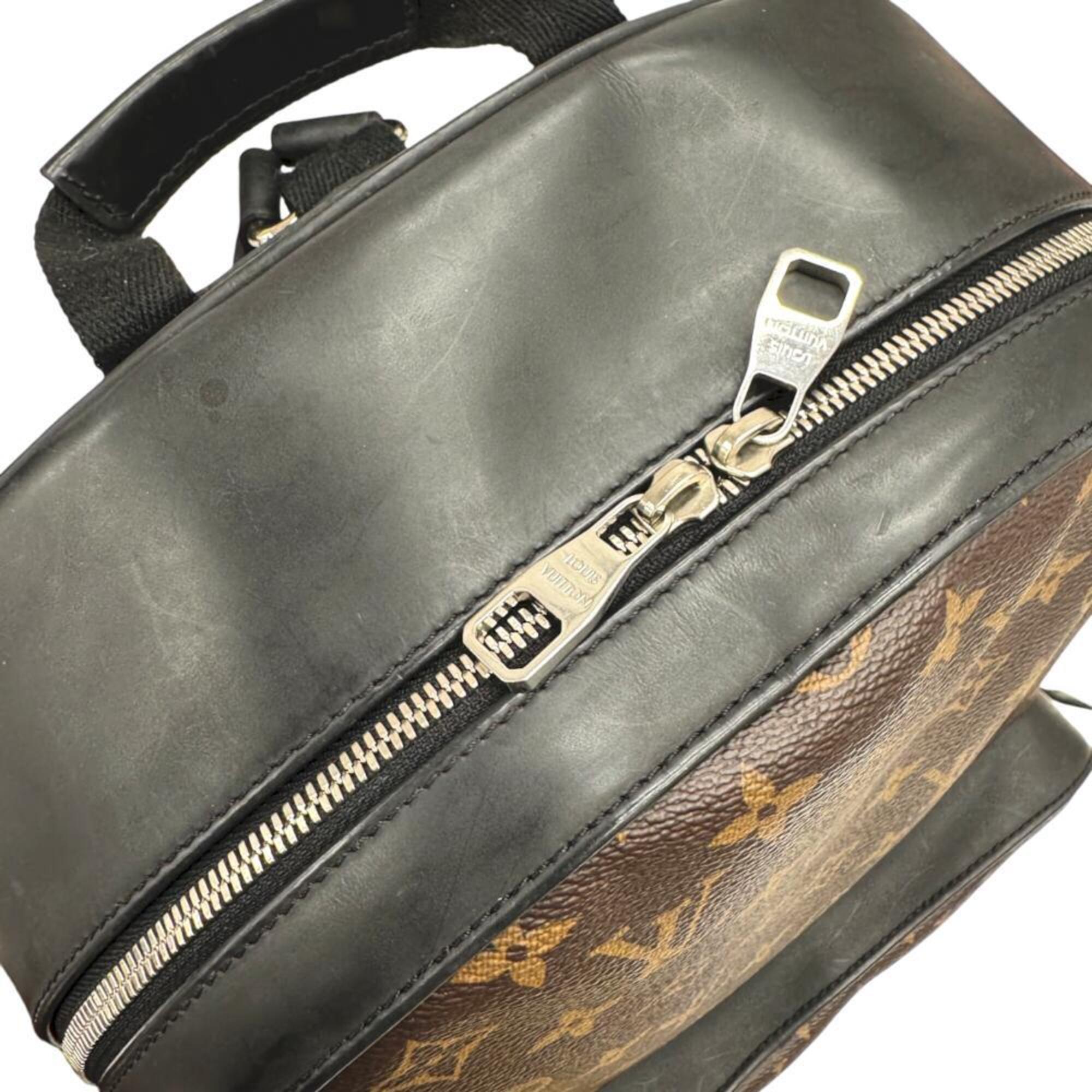 Louis Vuitton Black Brown Monogram Leather Backpack (Pre-Owned)