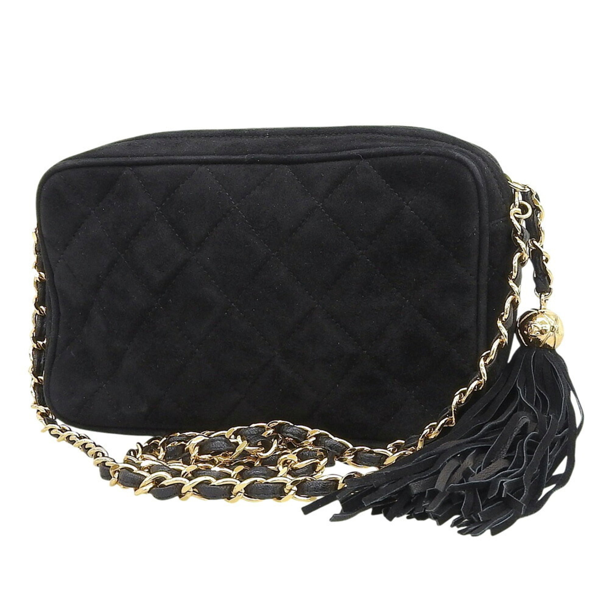 Chanel Black Suede Shoulder Bag (Pre-Owned)