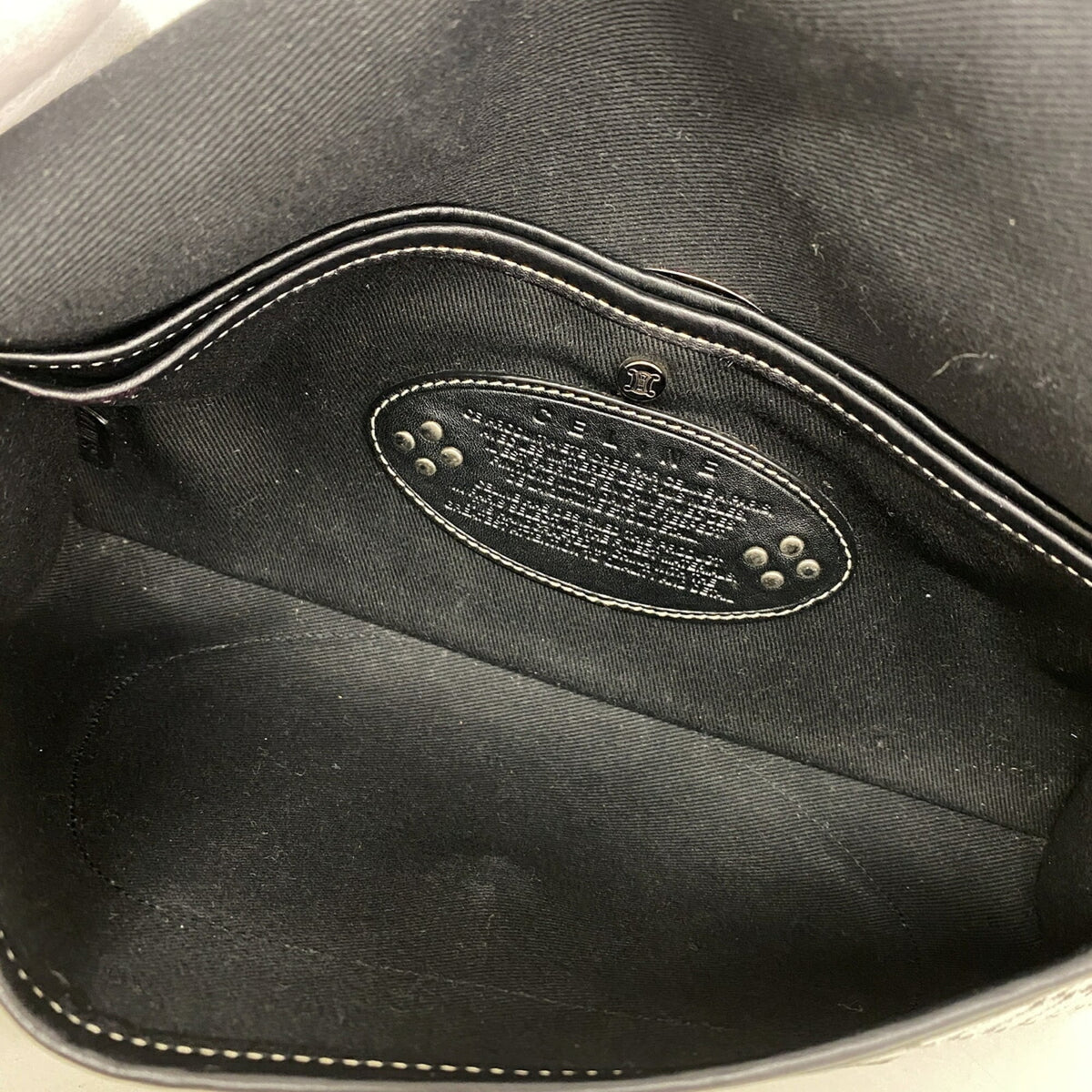 Celine Black Gray Nylon Canvas Handbag (Pre-Owned)