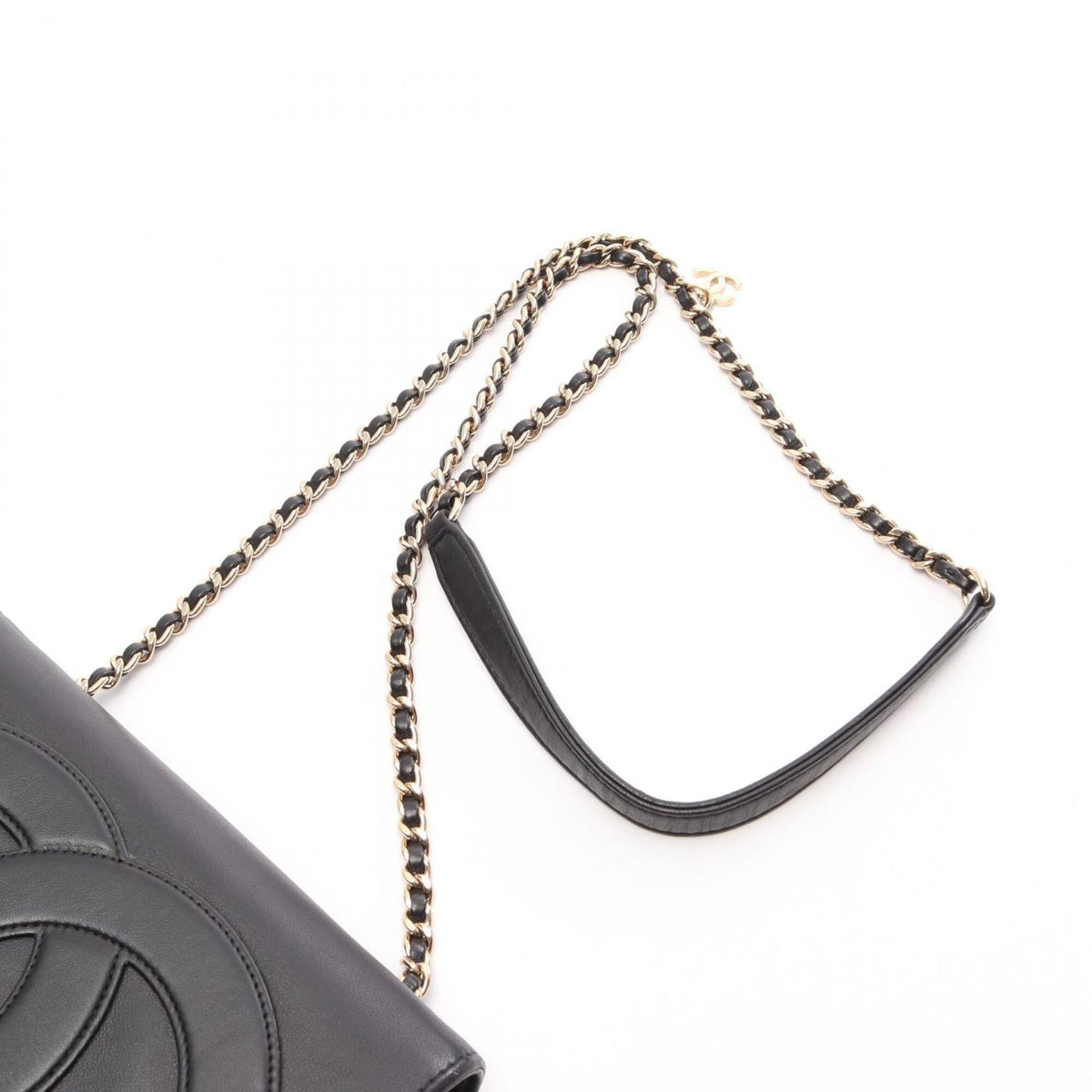 Chanel Black Leather Handbag Shoulder Bag (Pre-Owned)