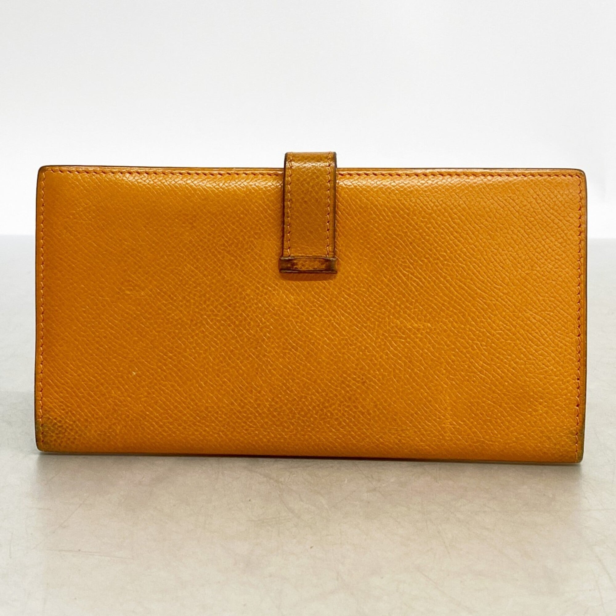 Hermes Orange Epsom Leather Long Wallet (Bi-Fold) (Pre-Owned)