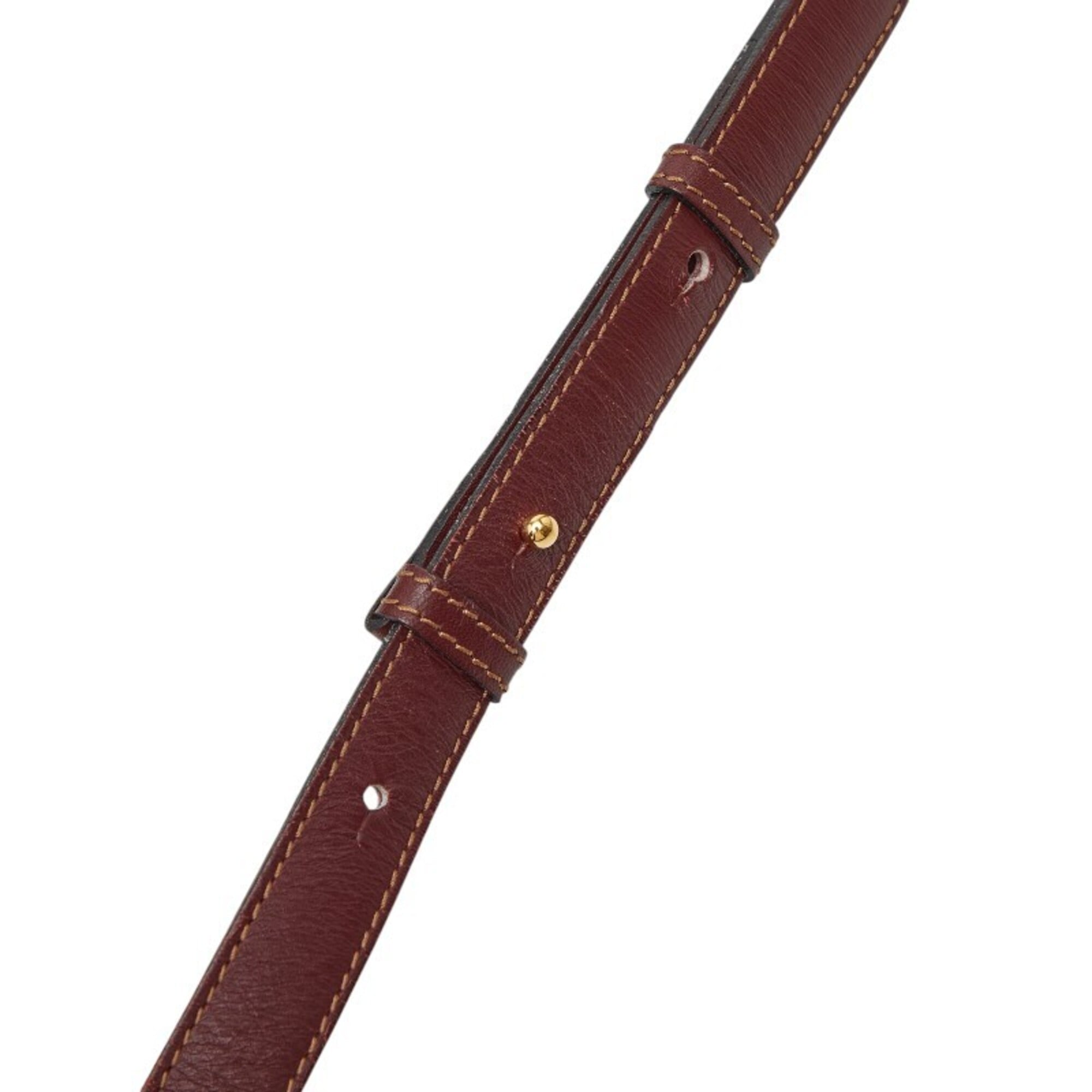 Cartier Must Bordeaux Wine Red Leather Shoulder Bag (Pre-Owned)