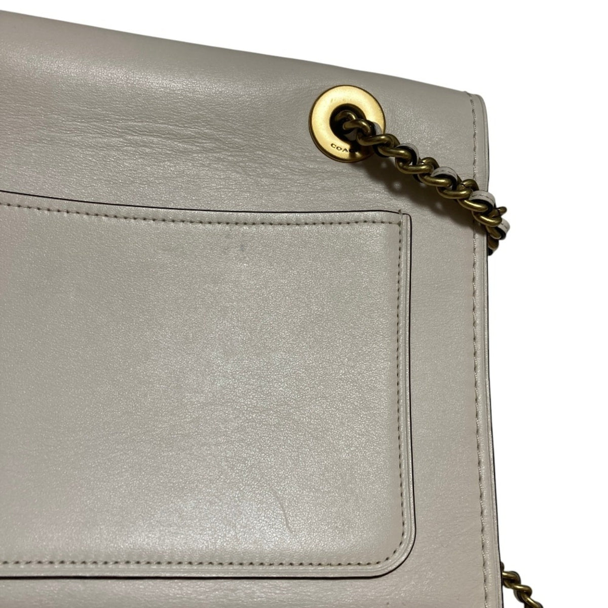 Coach White Leather Shoulder Bag (Pre-Owned)