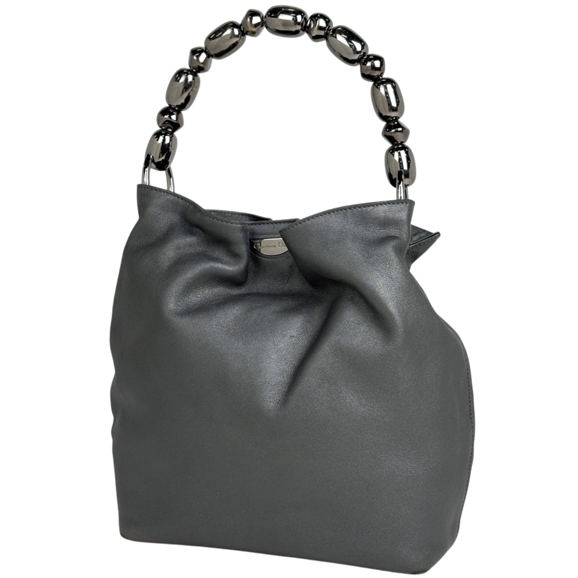 Christian Dior Gray Leather Handbag (Pre-Owned)
