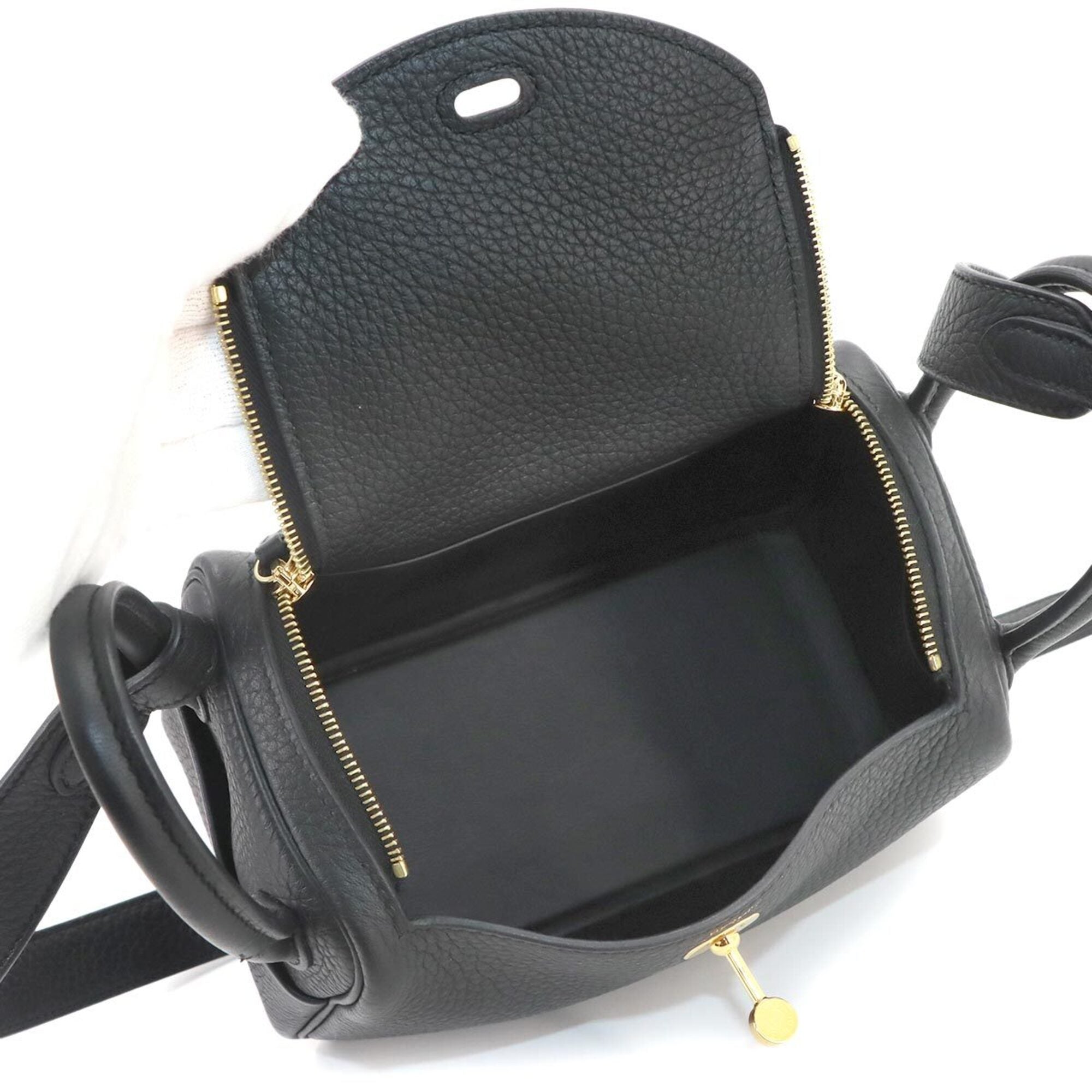 Hermes Black Taurillon Clemence Leather Handbag (Pre-Owned)